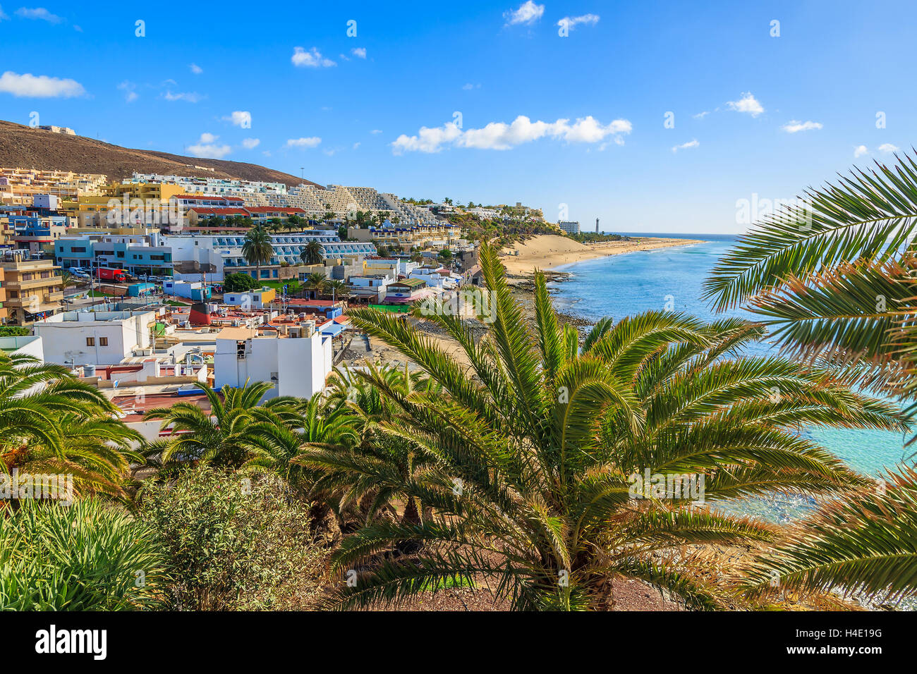 View of Morro Jable town on Jandia peninsula, Fuerteventura, Canary