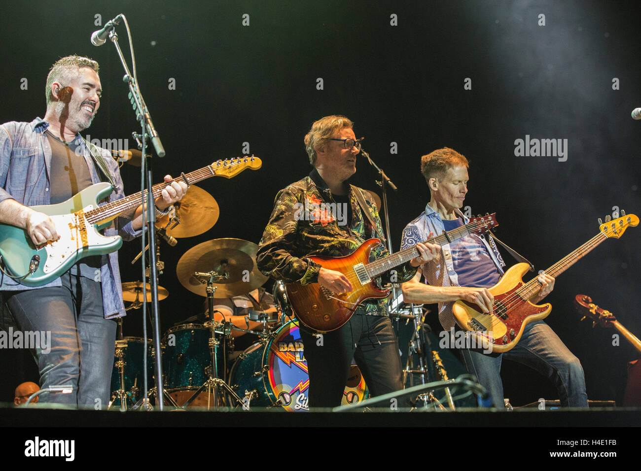 Ed Robertson (l) Kevin Hearn (c) and Jim Creeggan (r) of Barenaked Ladies performs at the 2016 Beale Street Music Festival at Tom Lee Park on April 30th, 2016  in Memphis, Tennessee Stock Photo