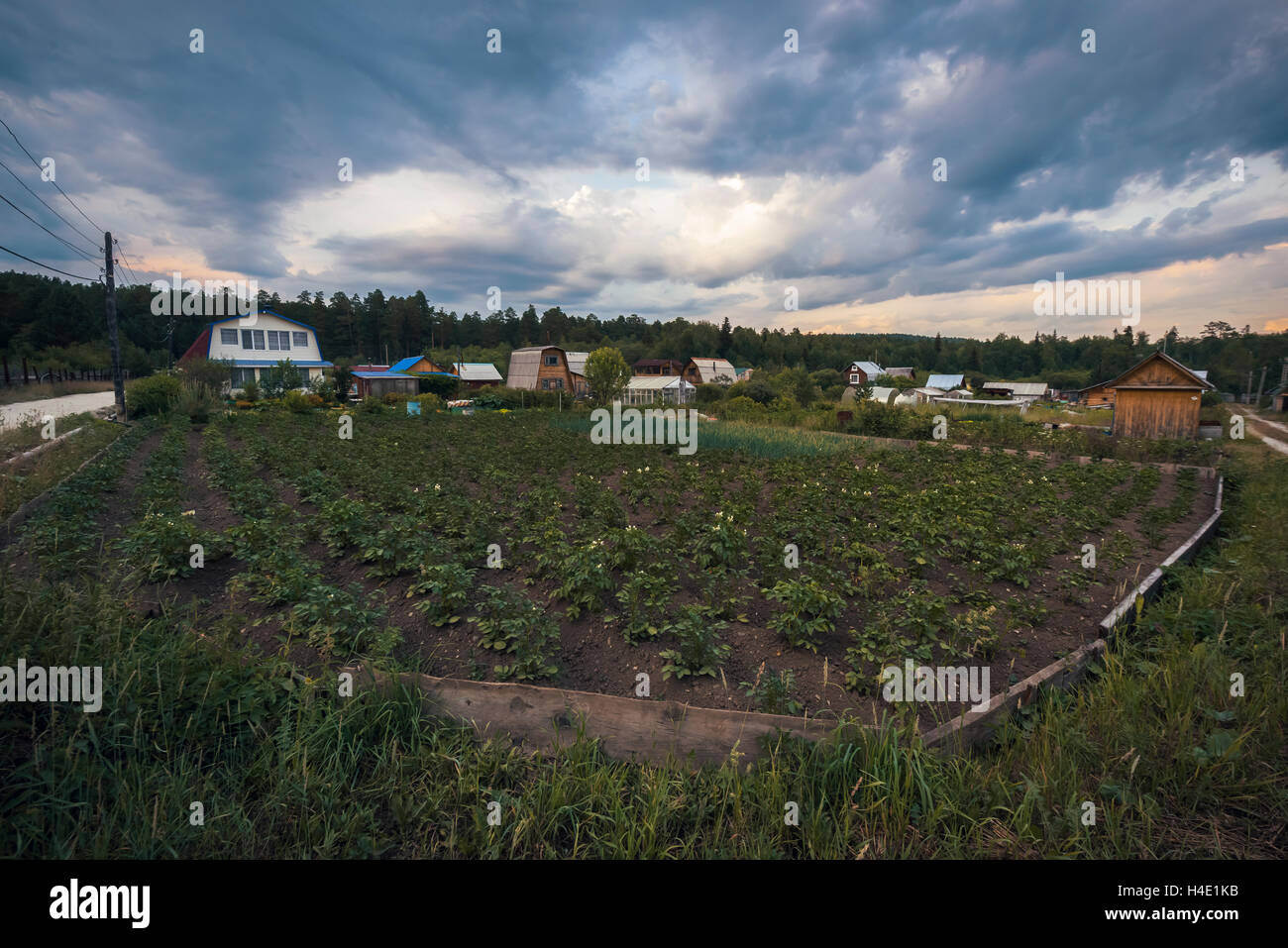Dacha (Summerhouse) in the Urals Stock Photo