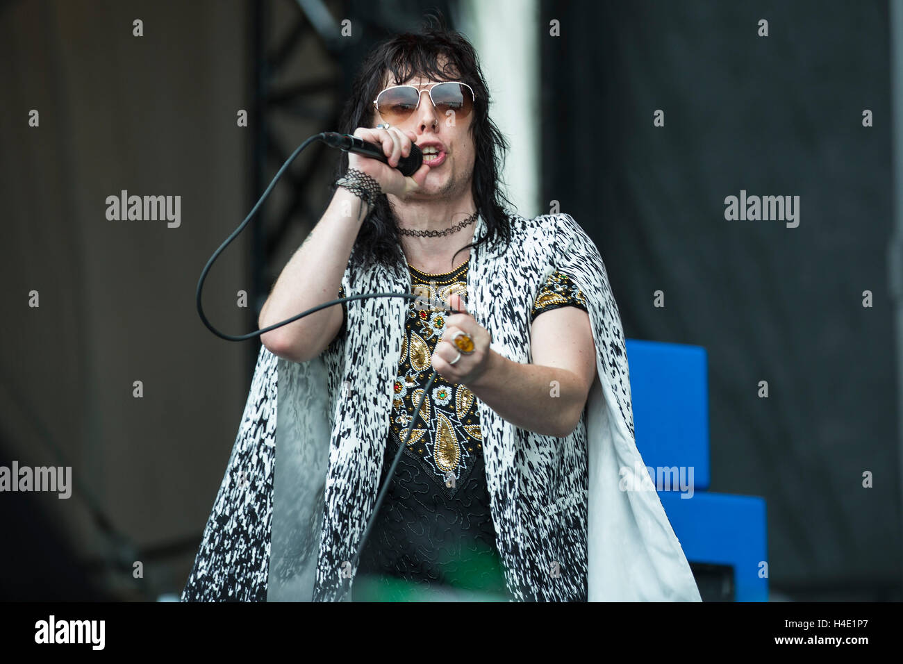 Luke Spiller of The Struts perform at the 2016 Beale Street Music Festival at Tom Lee Park on April 29th, 2016  in Memphis, Tennessee Stock Photo