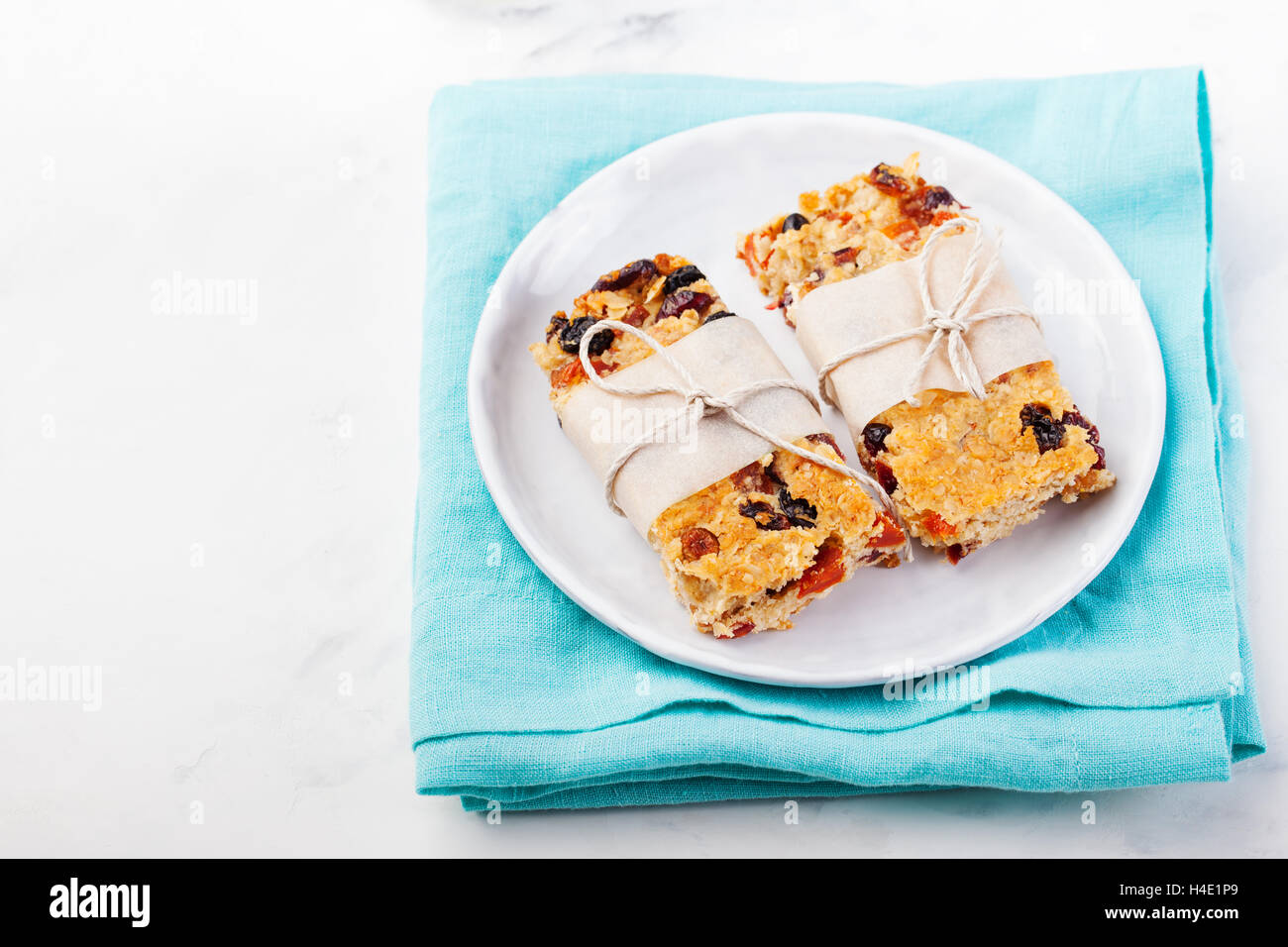 Granola, oatmeal, oat bars with dried cranberry Stock Photo