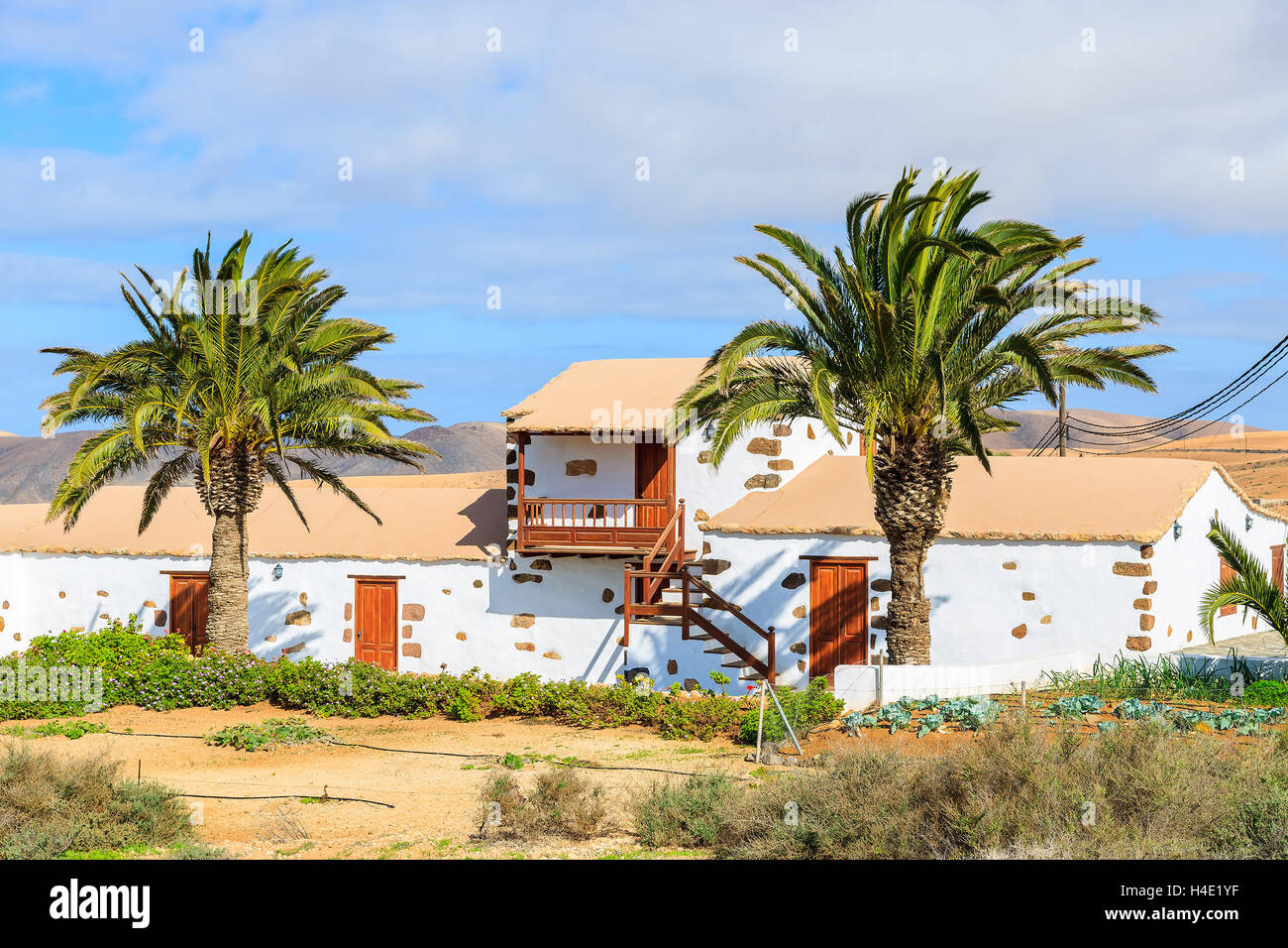 Typical farm houses in rural area of Fuerteventura island, Spain Stock ...