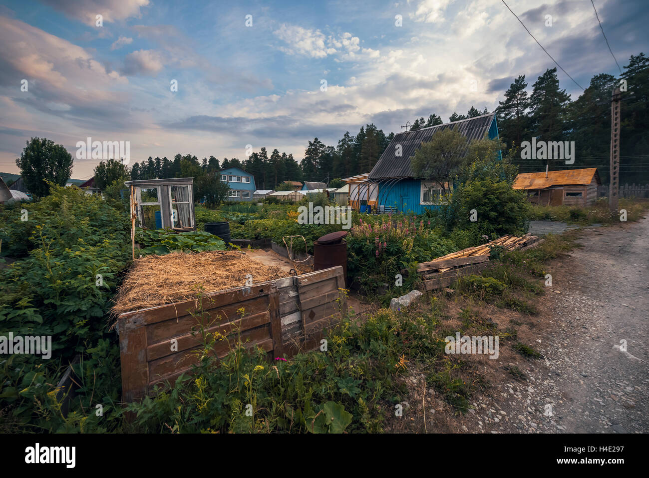 Dacha (Summerhouse) in the Urals Stock Photo