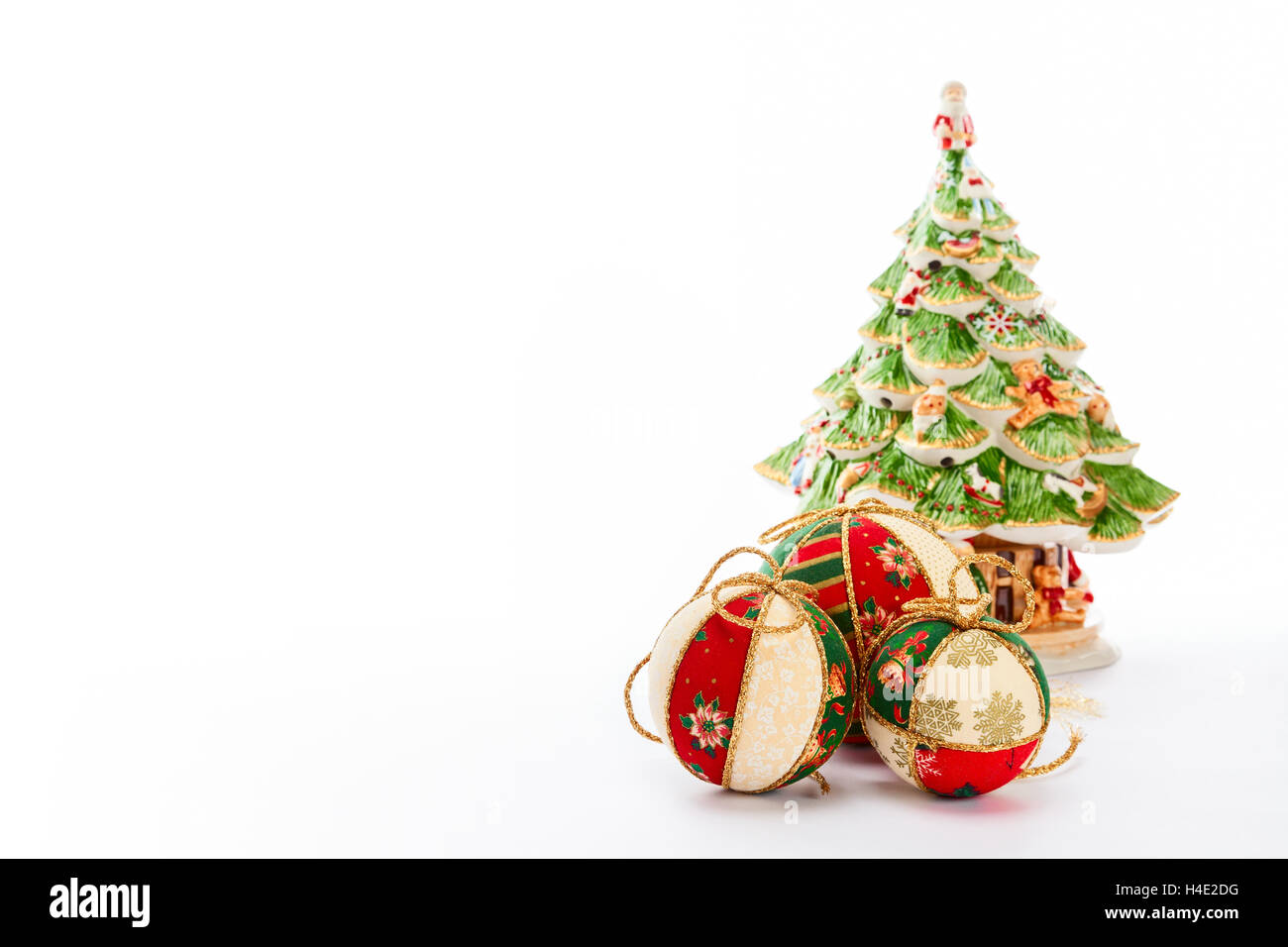 beautiful christmas tree and balls on white background Stock Photo - Alamy