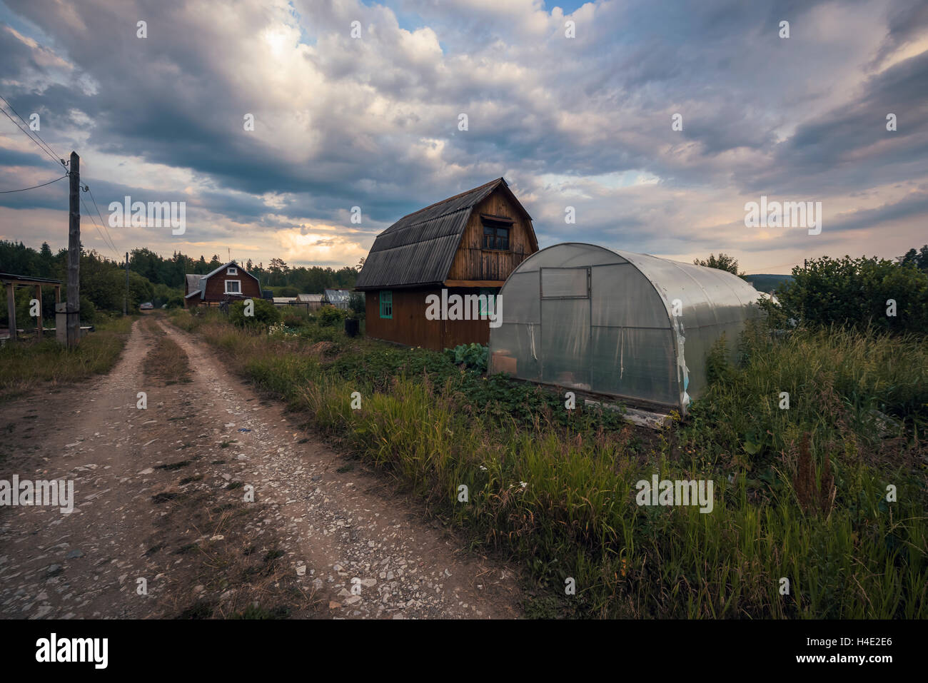 Dacha (Summerhouse) in the Urals Stock Photo