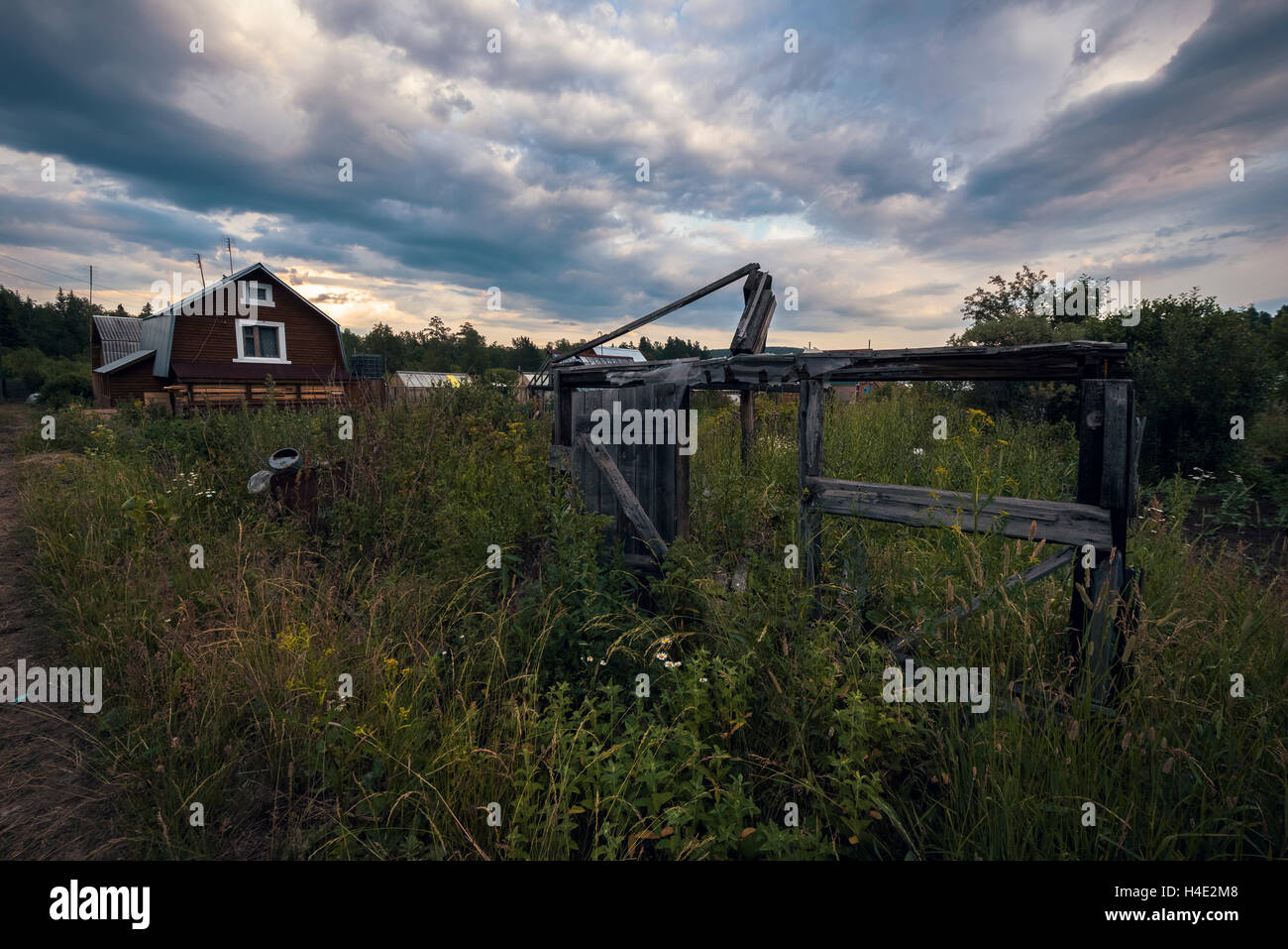 Dacha (Summerhouse) in the Urals Stock Photo