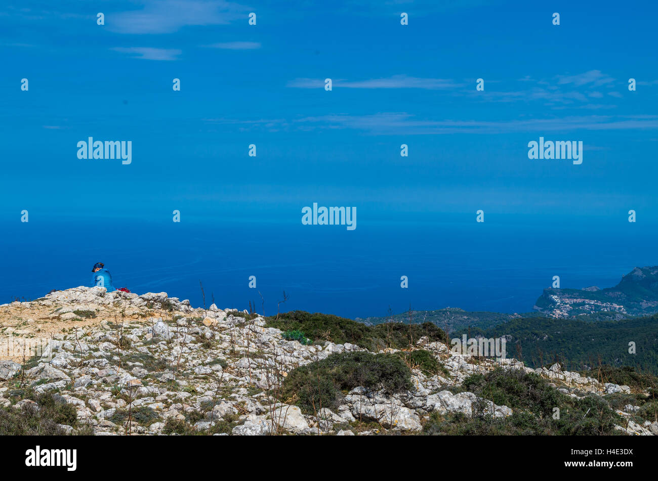 Female hiker in blue taking hi-res stock photography and images - Alamy
