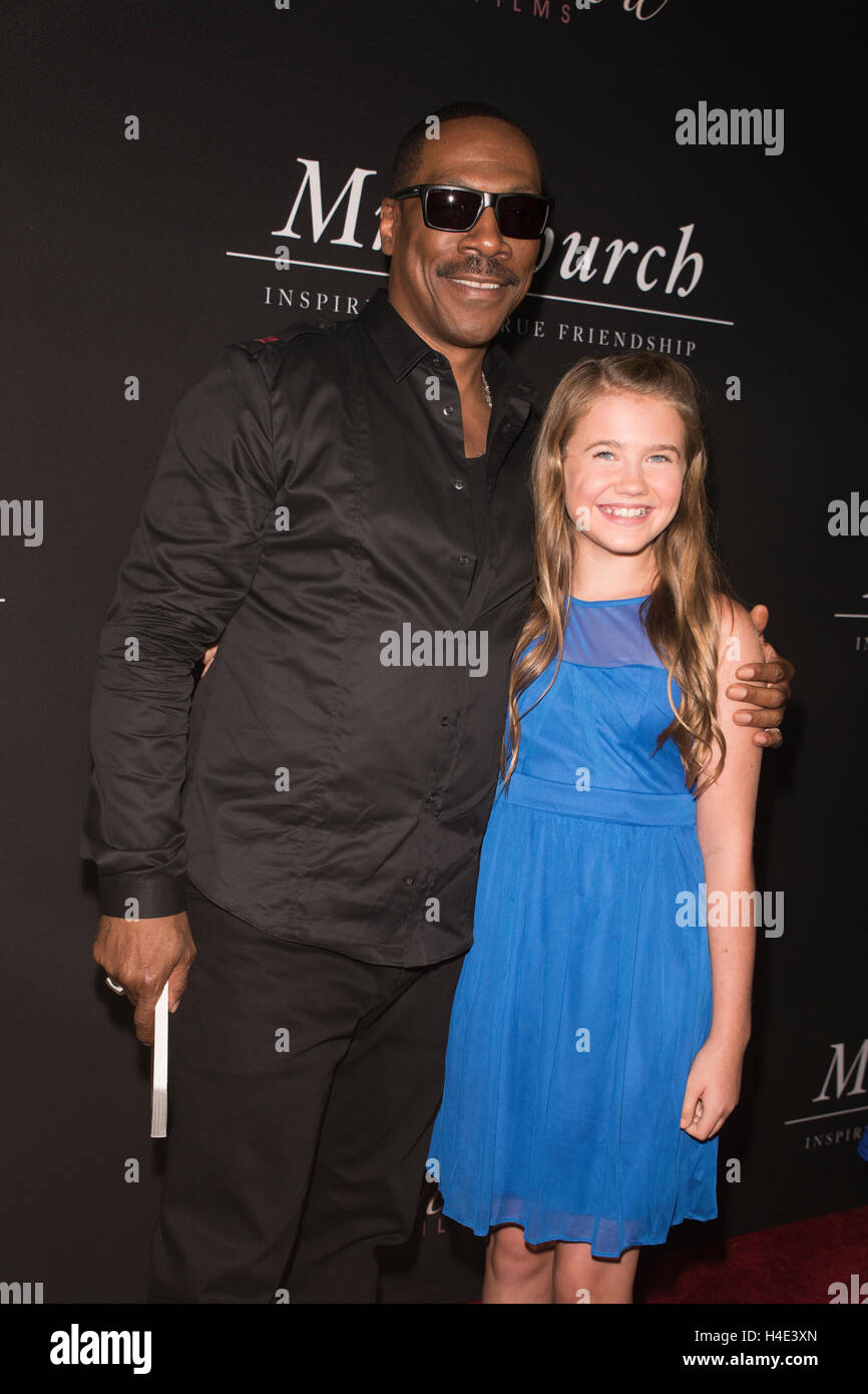 Eddie Murphy with Natalie Coughlin arrive at Premiere Of Mr. Church at Arclight Theater in Hollywood on September 6th, 2016 in Hollywood, California. Stock Photo