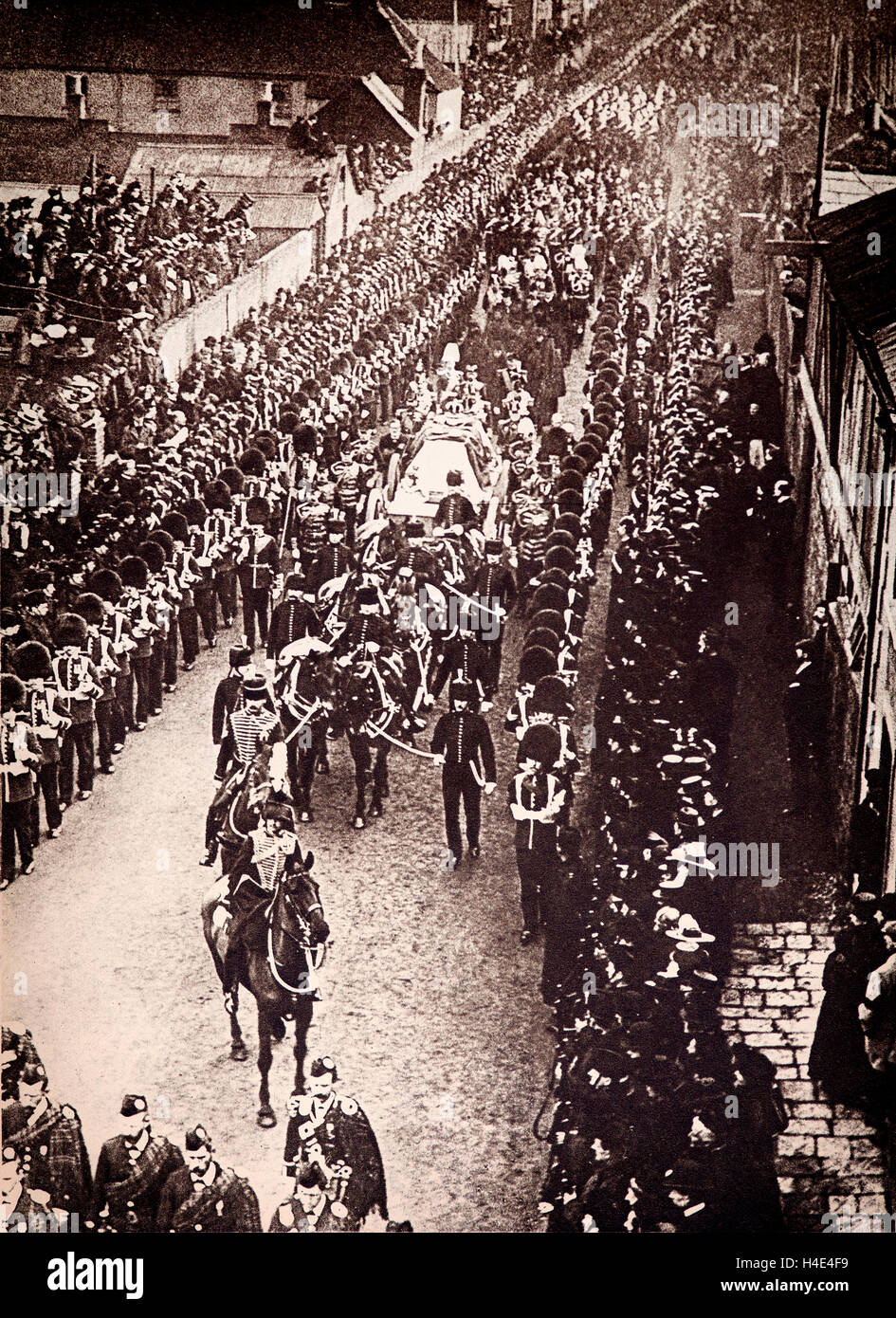 The funeral cortege of Queen Victoria after her death on 22nd January 1901. Stock Photo