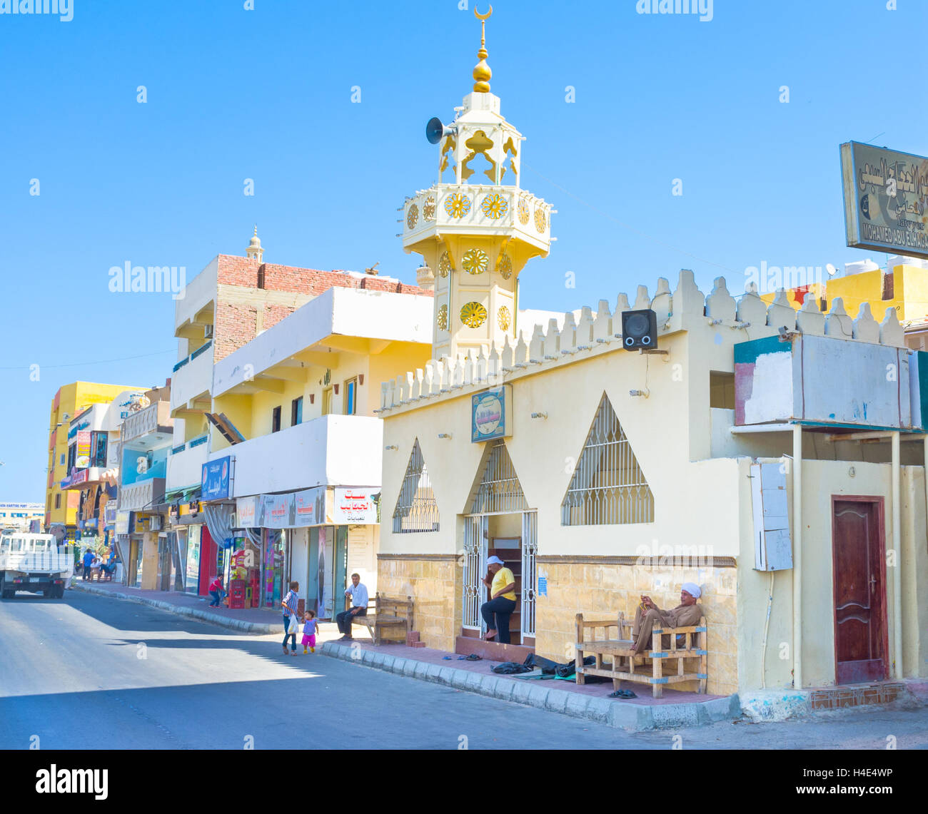 Small Mosque Local The scenic tiny mosque located on the market street among the ...