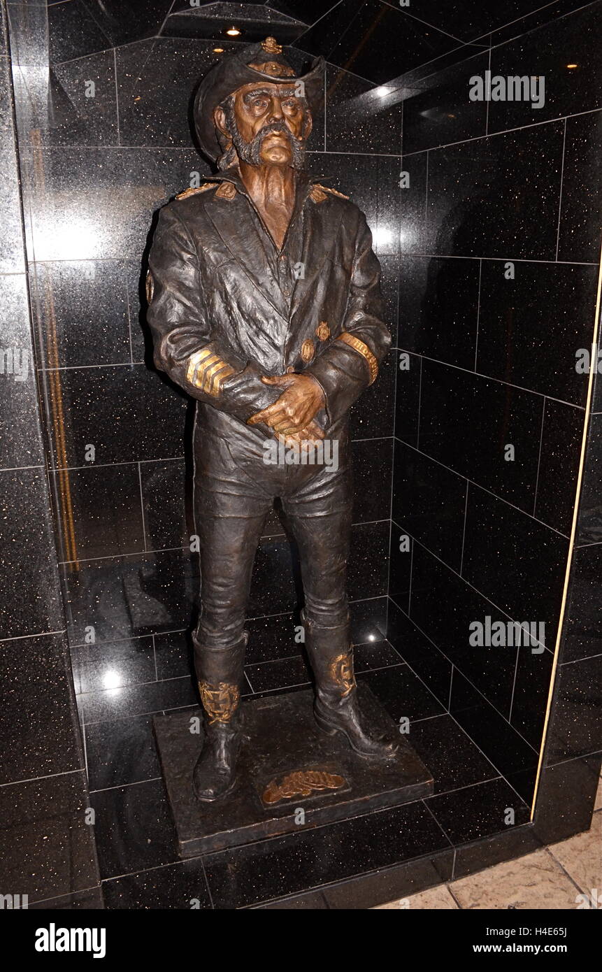 Lemmy Kilmister of Motorhead Memorial Statue Unveil at Rainbow Bar and Grill  on August 24, 2016 on August 24, 2016 Stock Photo - Alamy