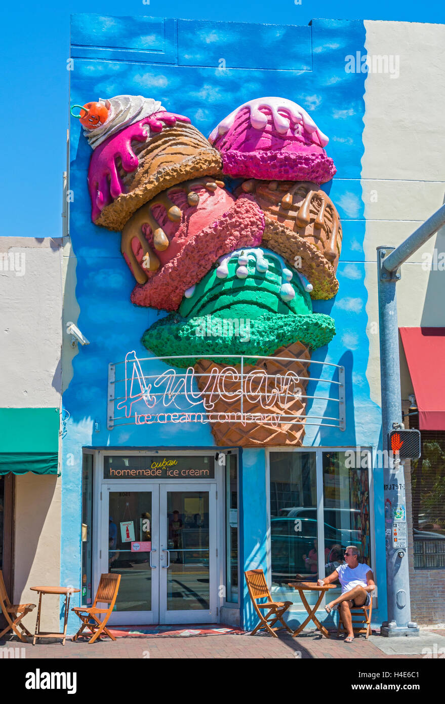 Florida, Miami, Little Havana, Calle Ocho, Azucar Ice Cream Company Stock Photo