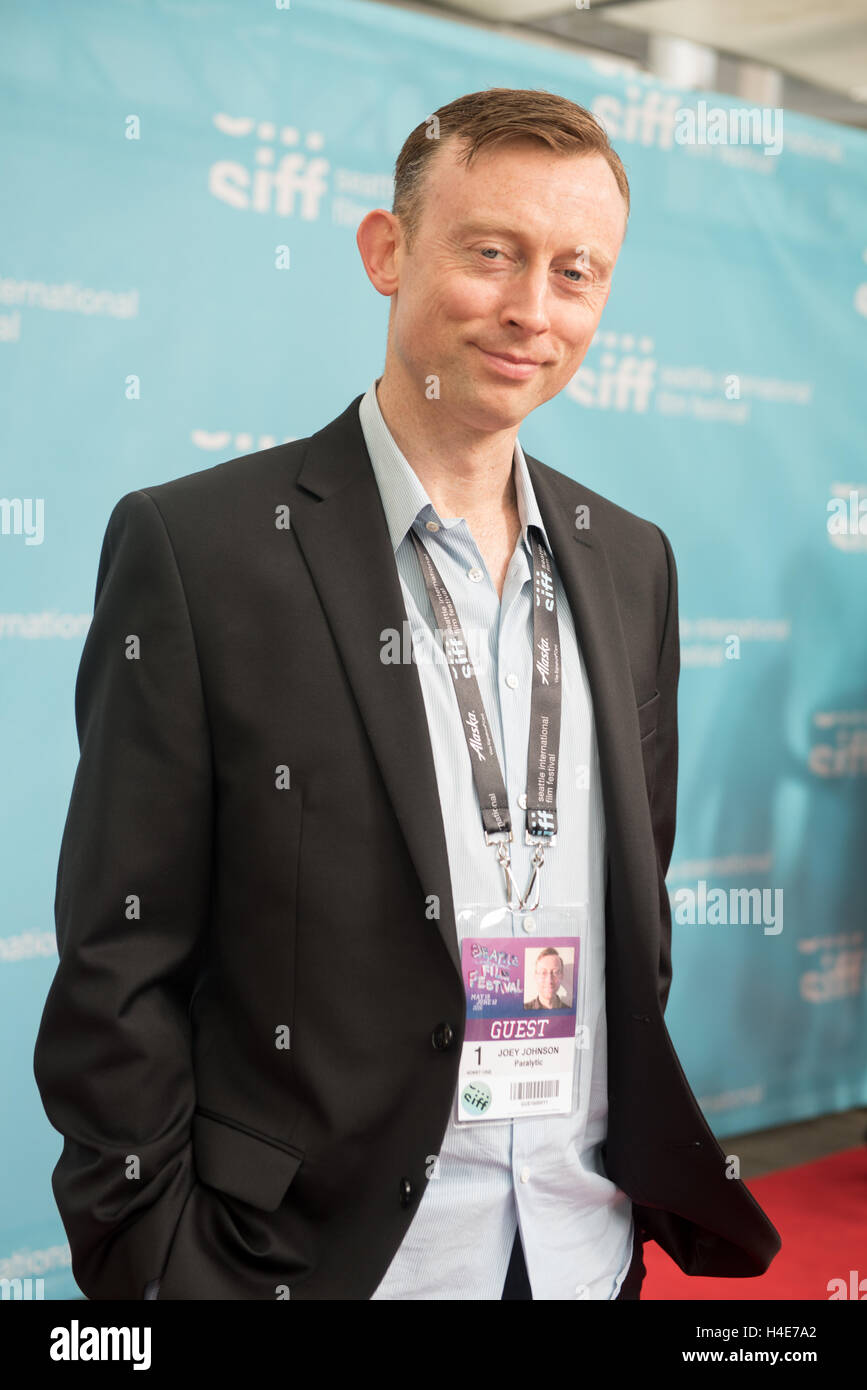 Joey Johnson, director of the film Paralytic, at SIFF red carpet opening night gala Stock Photo