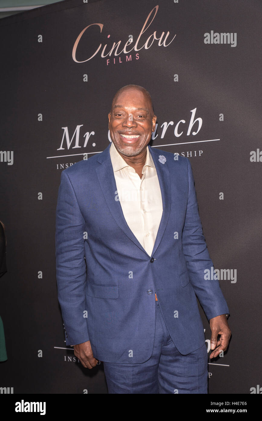 Thom Barry arrives at Premiere Of Mr. Church at Arclight Theater in