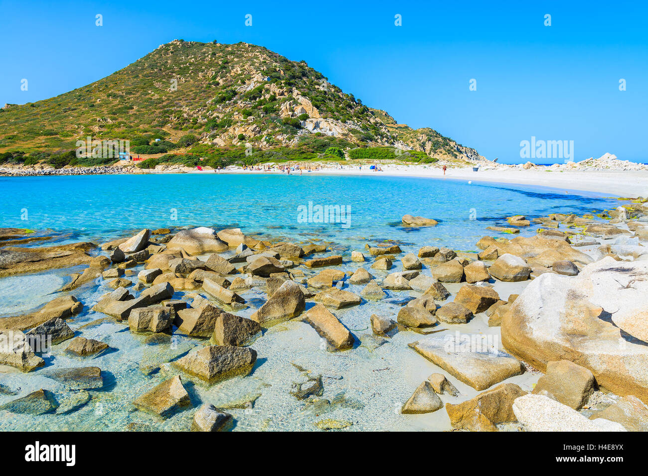 A view of beautiful Punta Molentis bay and beach, Sardinia island