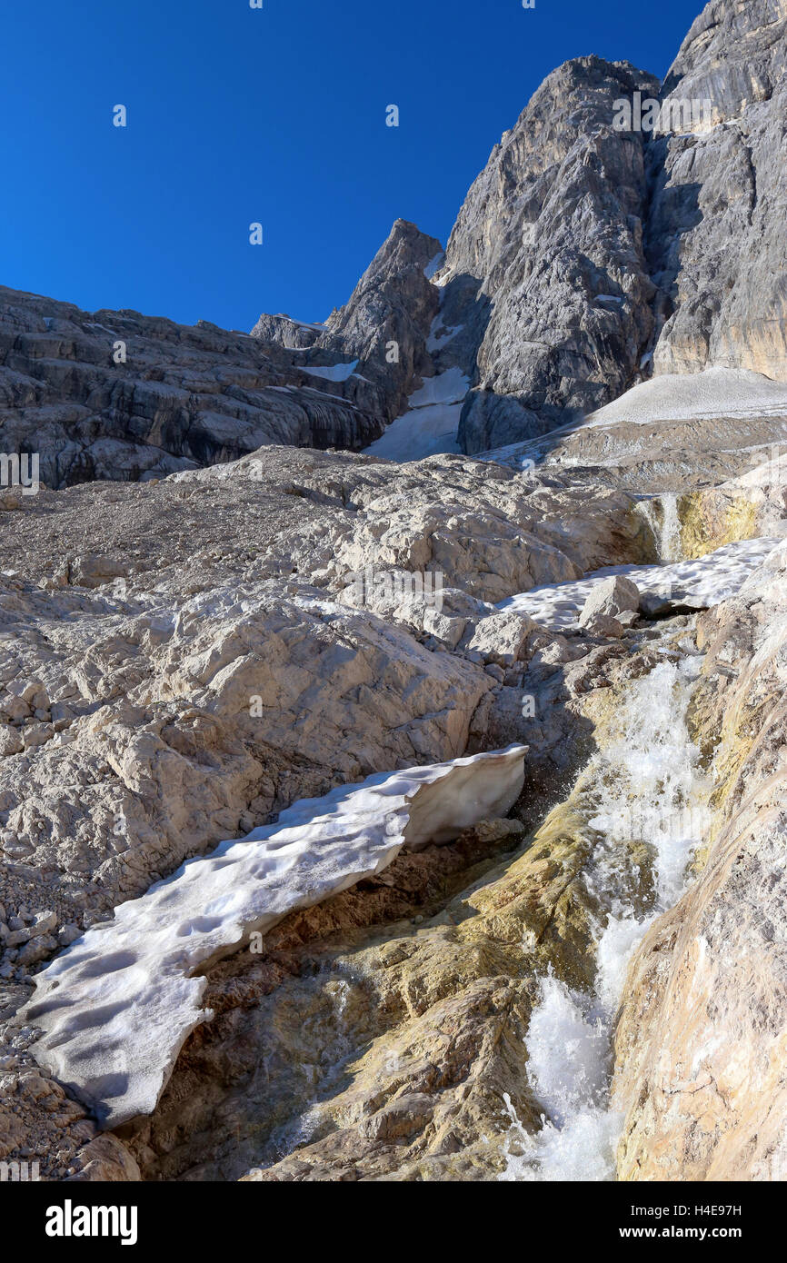 Monte Antelao, glacier. The Dolomites. Stock Photo