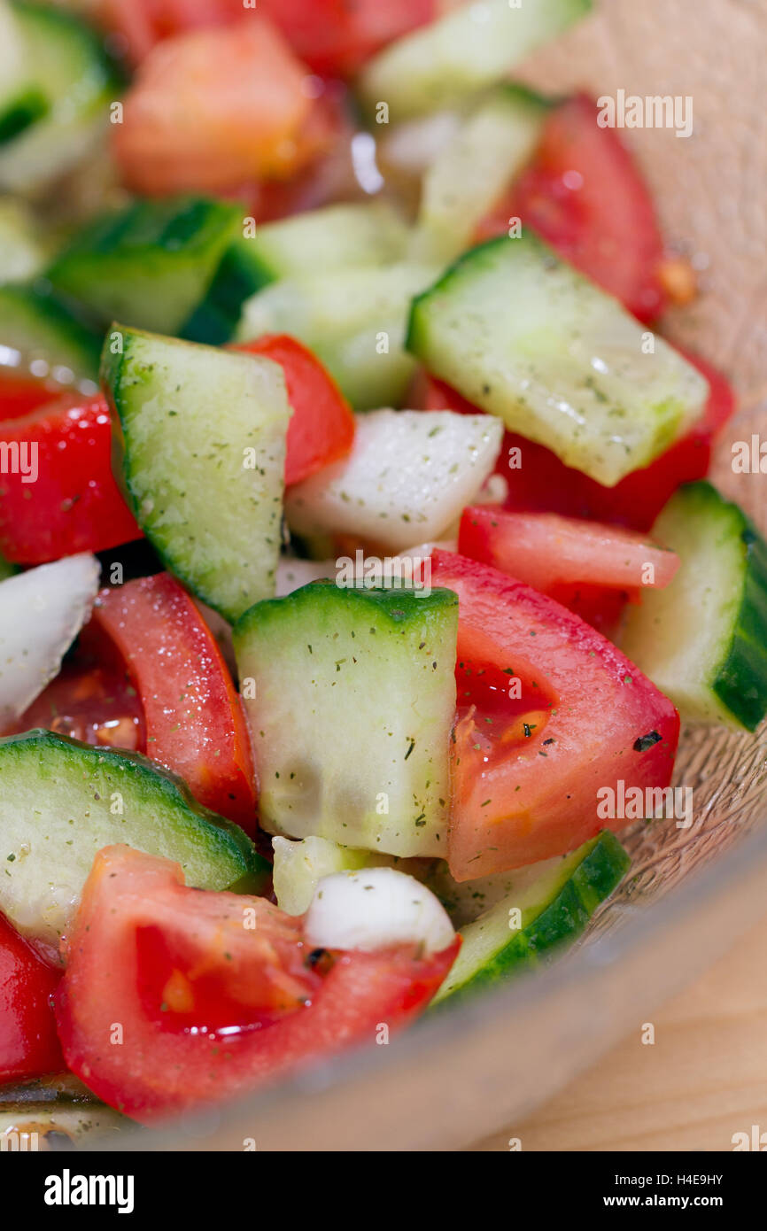 Tomatoes and cucumbers - salad Stock Photo - Alamy