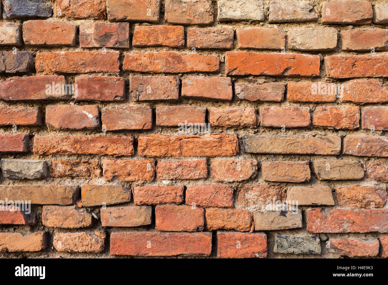 Old brick walling, recorded in village Vösen, Lower Austria, Austria, Stock Photo