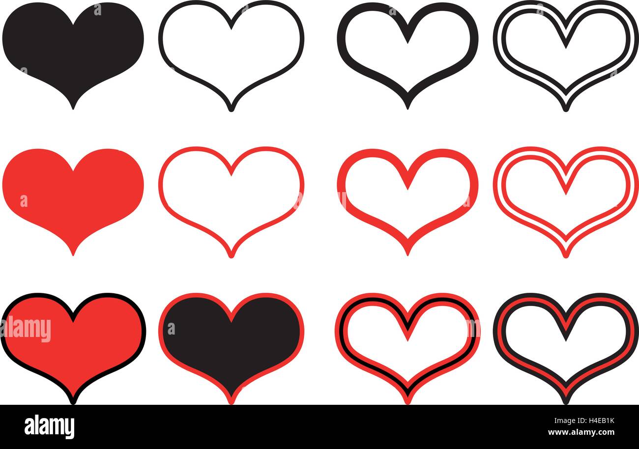 hearts set, Valentine heart,Hearts, vector set Stock Vector Image & Art ...