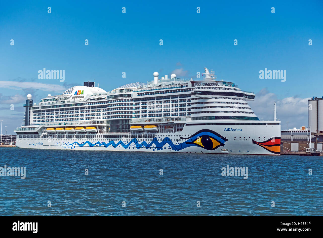Cruise ship Aida Prima moored in Portsmouth Harbour Portsmouth England Stock Photo