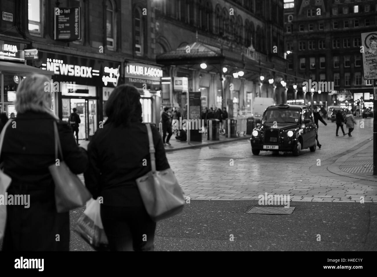 Street Photography, Rush Hour, Taxi, Station Stock Photo