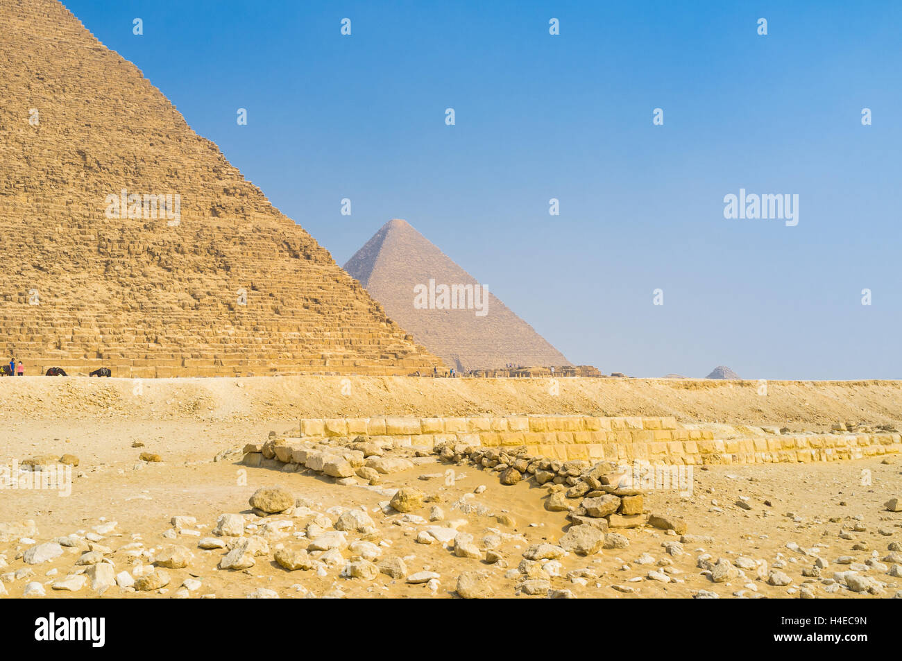 Giza Necropolis is the most popular tourist destination in Egypt. Stock Photo