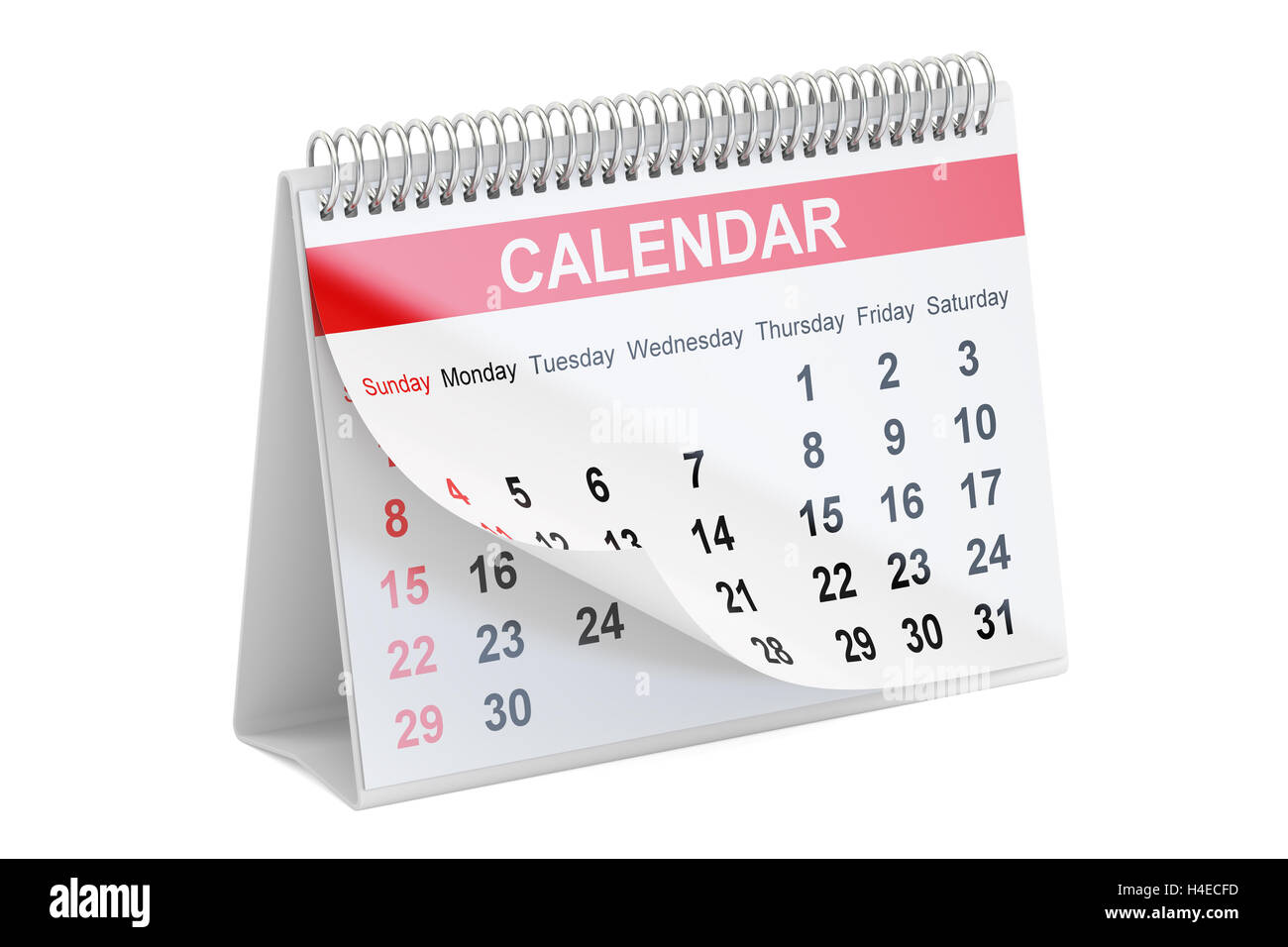Desk Calendar, 3D rendering isolated on white background Stock Photo ...