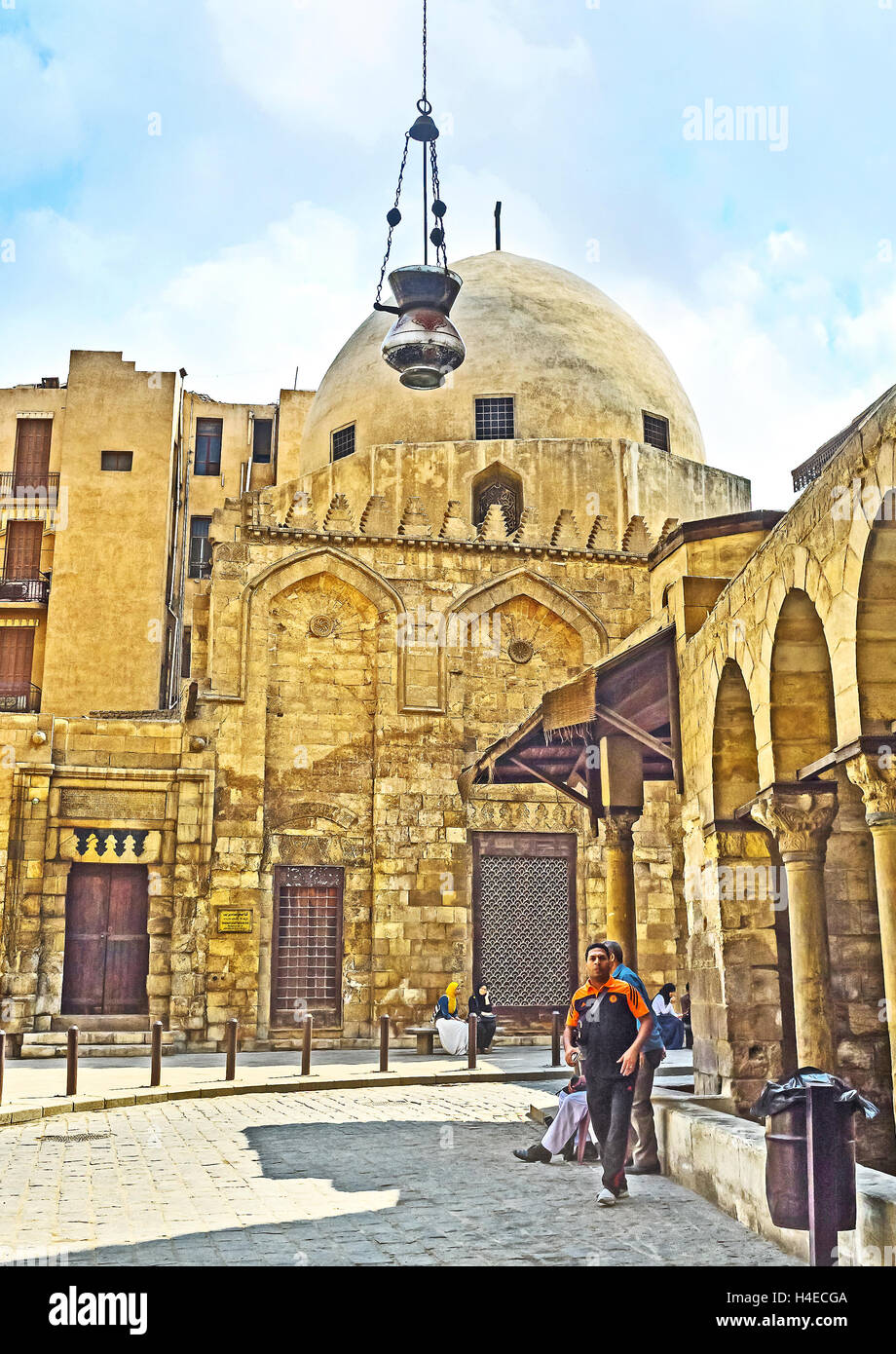 The Madrasah and Mausoleum of Al Salihiyya located opposite the Qalawun complex, Cairo Egypt Stock Photo