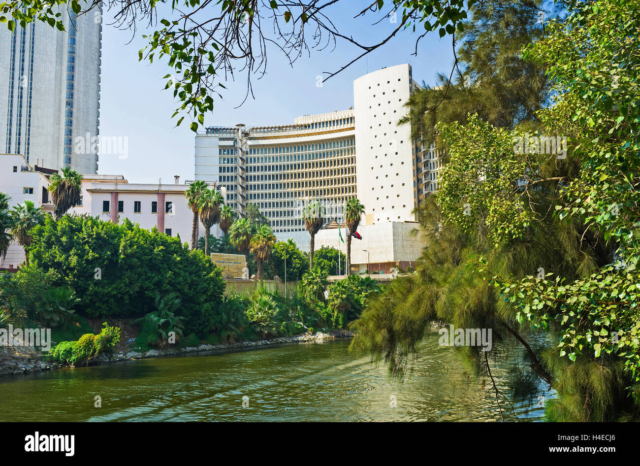 The district of Garden City in Cairo is one of the most beautiful Stock