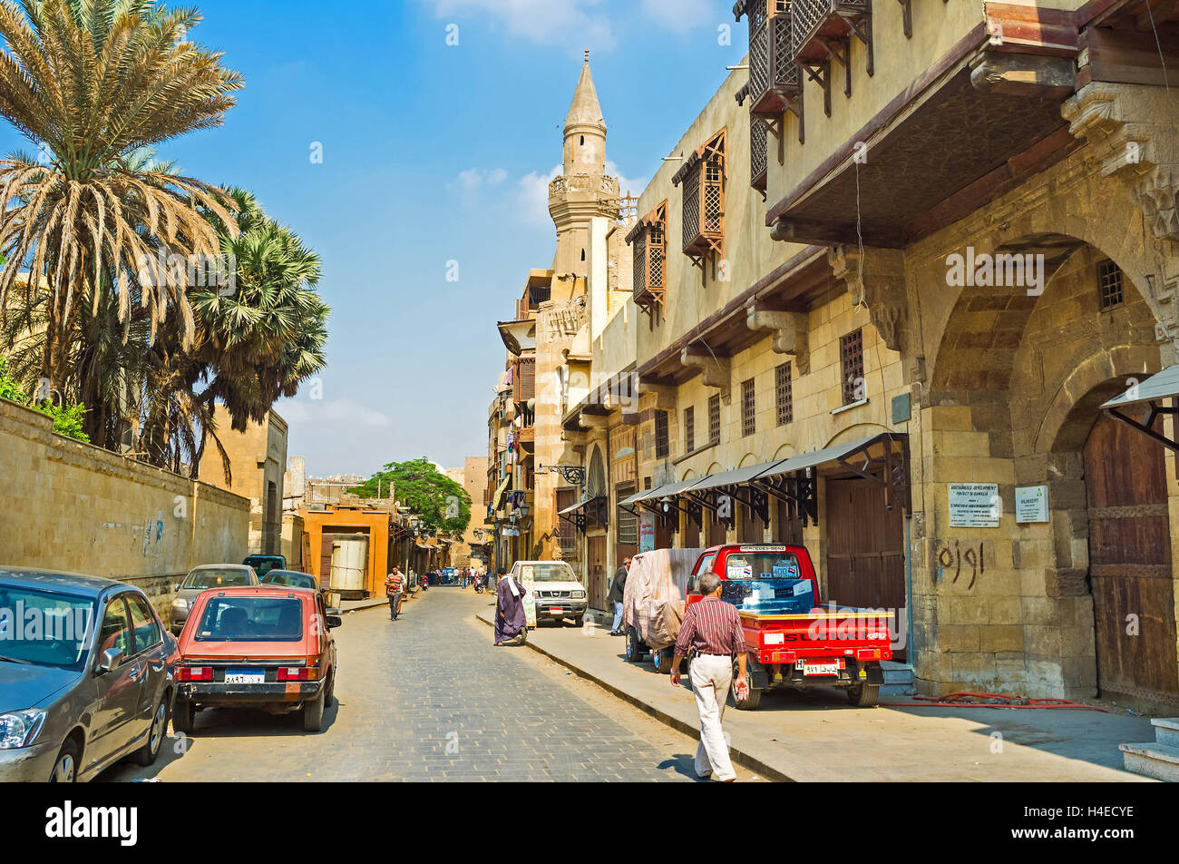 The street of historic neighborhood of Cairo Egypt Stock Photo Alamy