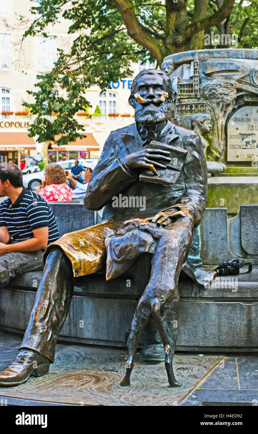 The sitbyme statue of the Charles Buls, the famous city mayor, that