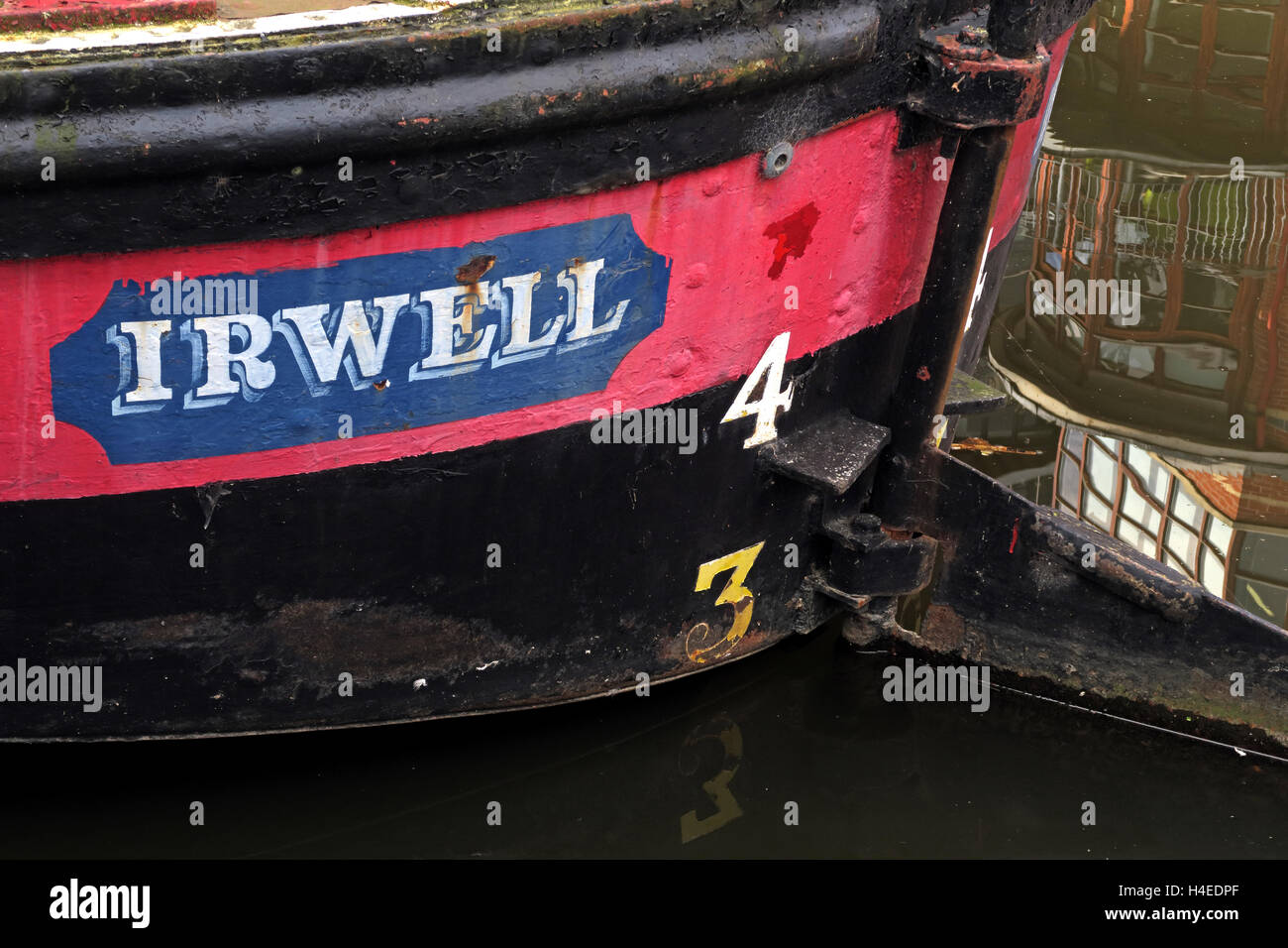 The Irwell Leeds & Liverpool Canal Shortboat Irwell at Castlefields, ,Manchester,England,UK Stock Photo