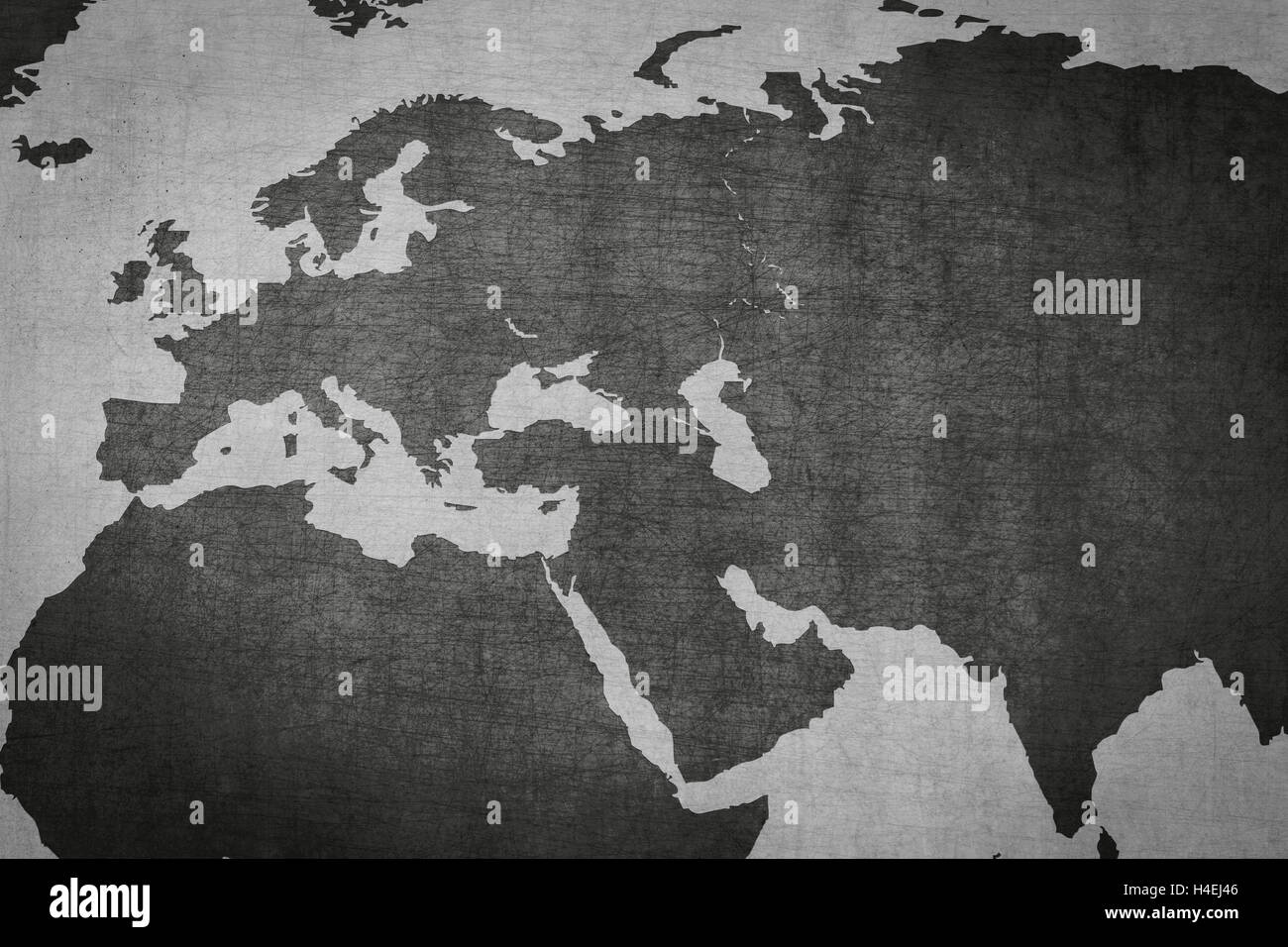 Eurasia, Europe, Asia map on vintage background  - world map Stock Photo