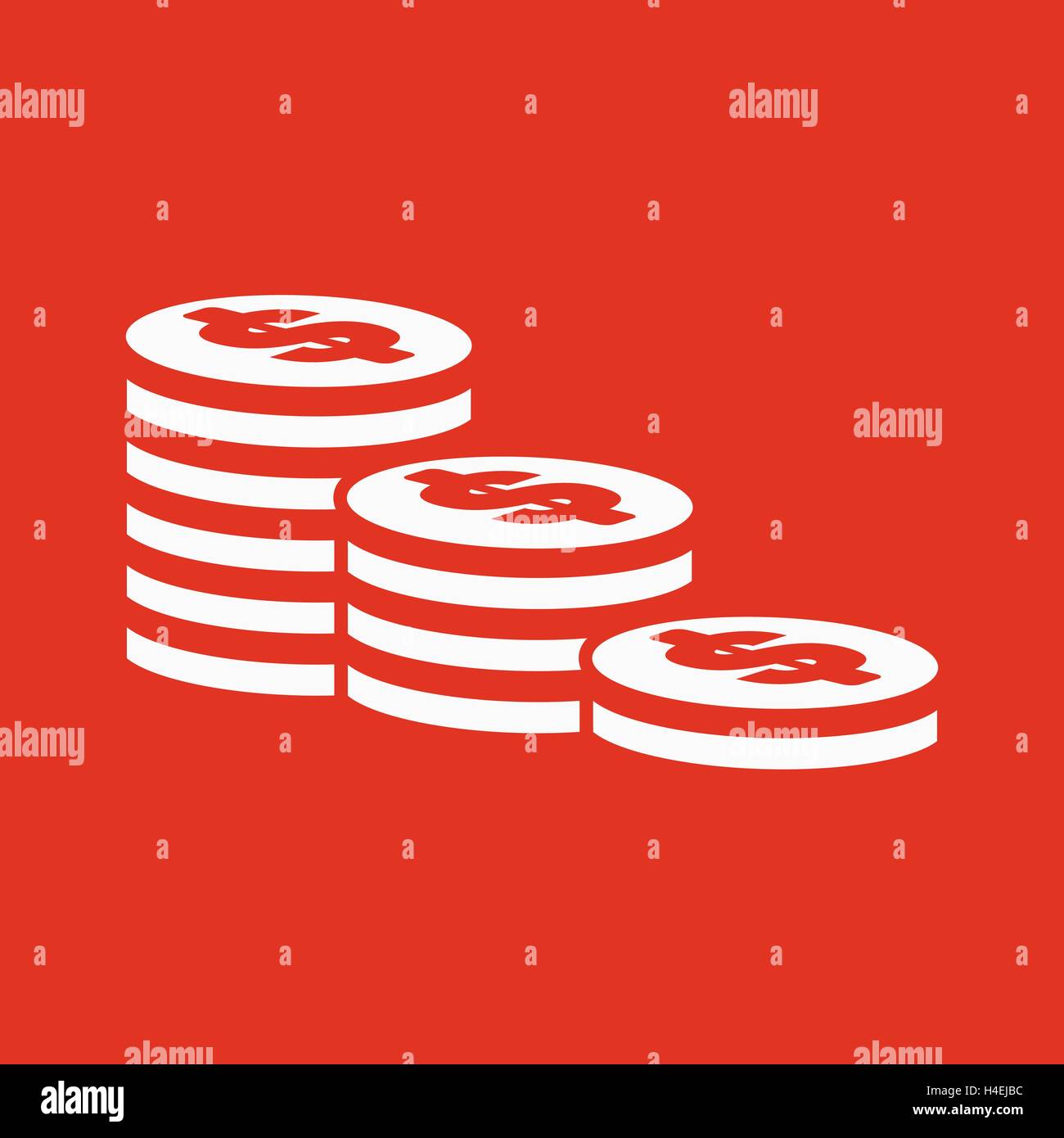 The stack of coins icon. Dollar, money, coin, bank symbol. Flat Stock ...