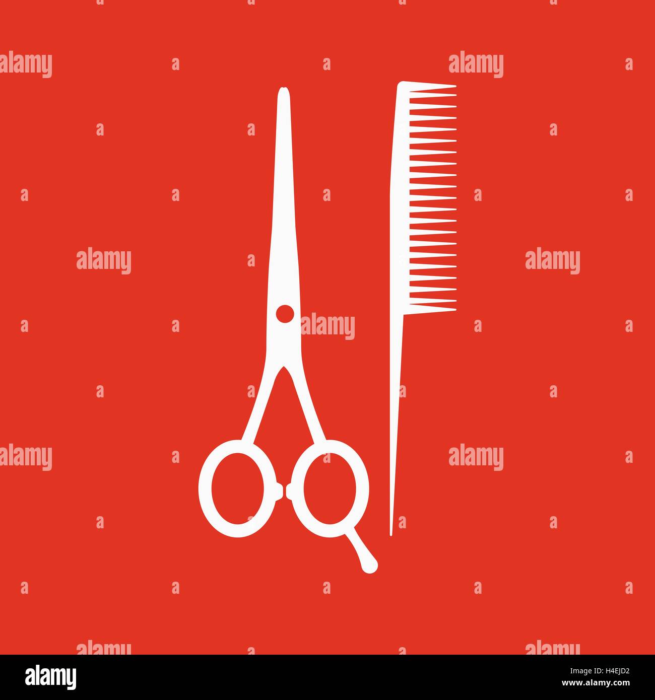 The scissors and comb icon. symbol. Flat Stock Vector Image