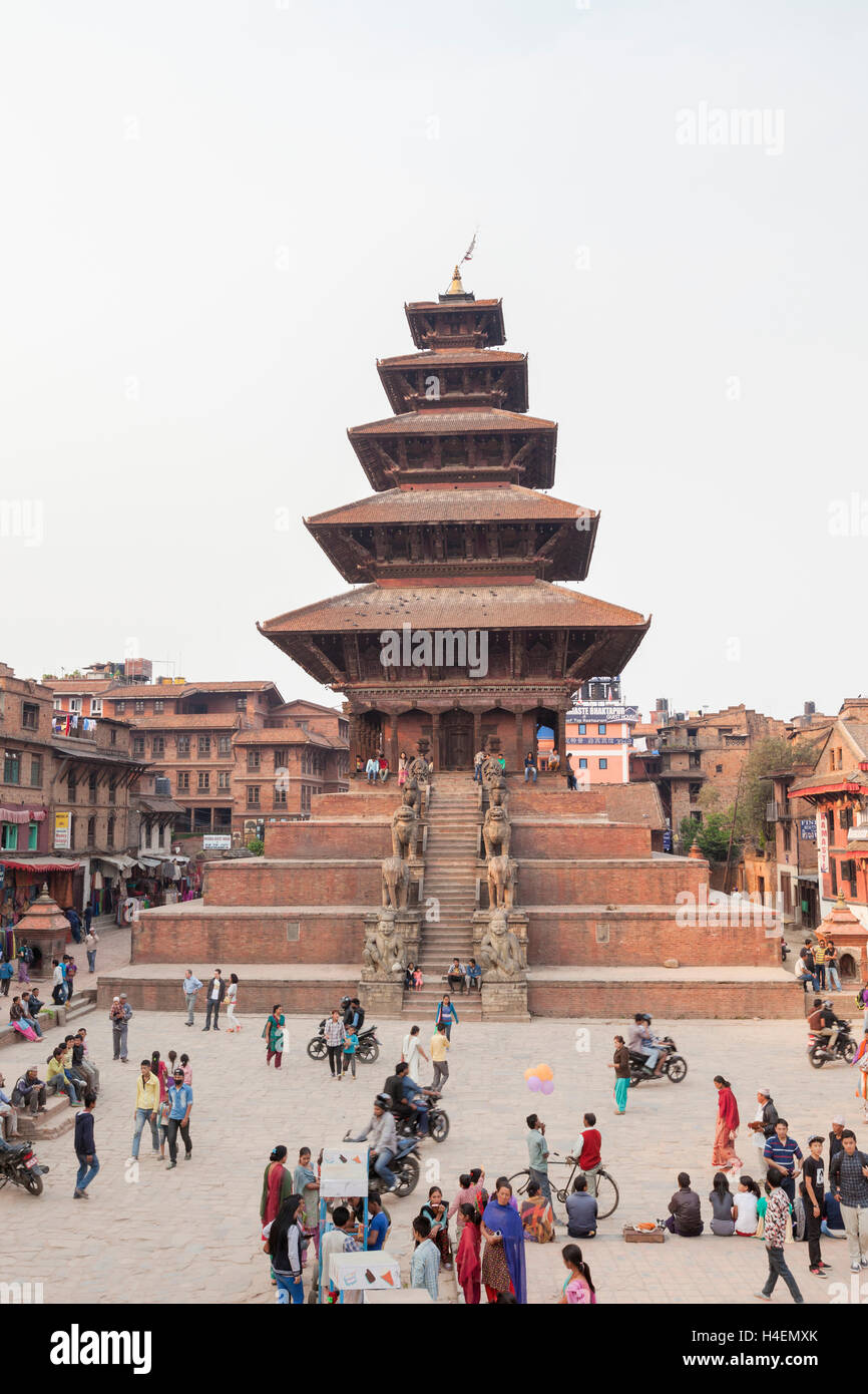 Nyatapola temple in Taumahdi Tole, Bhaktapur, Nepal Stock Photo