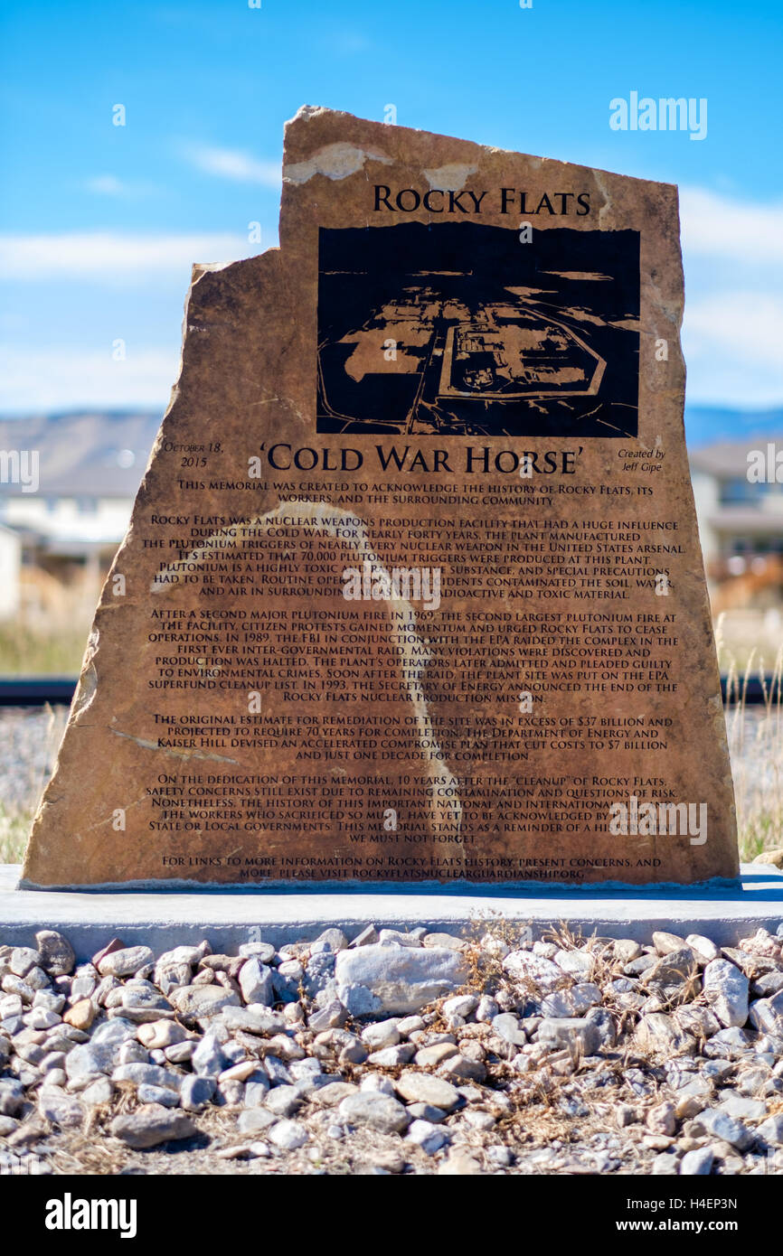 Cold War Horse Memorial Rocky Flats Nuclear Weapon Stock Photo