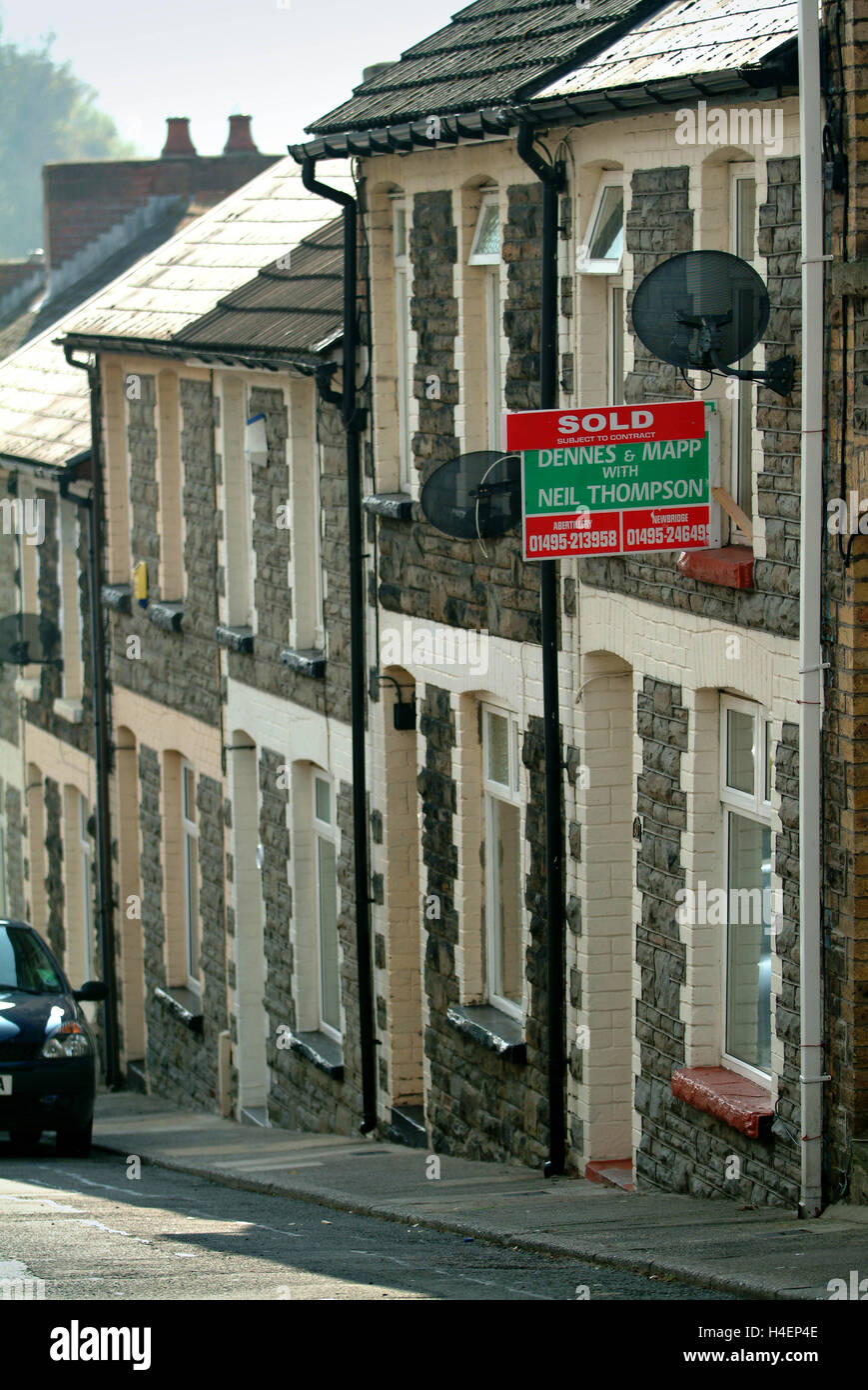 Abertillery in Ebbw Fach Valley in Blaenau Gwent,South Wales,UK a deprived area with terraced