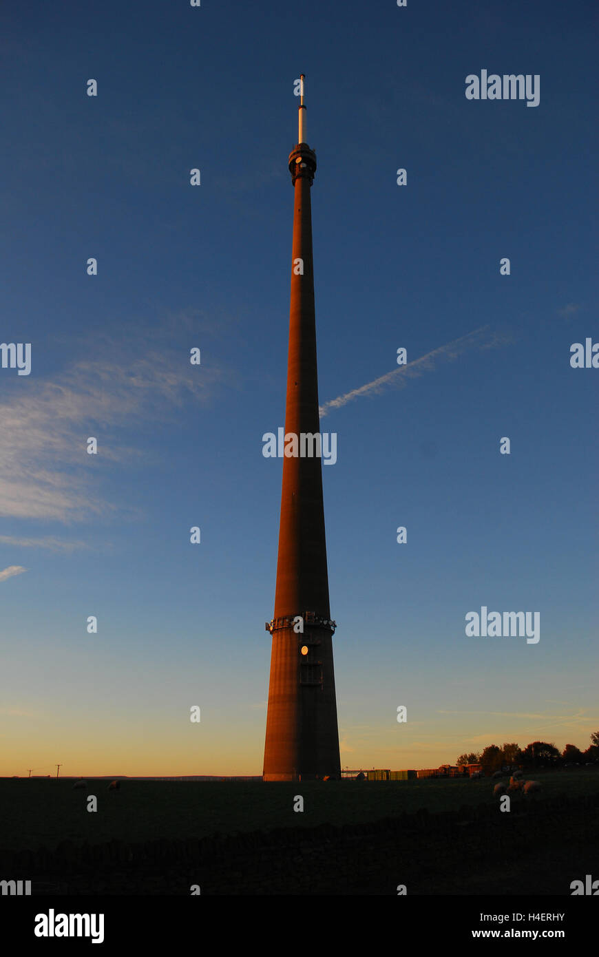Emley Moor at Sunset Stock Photo