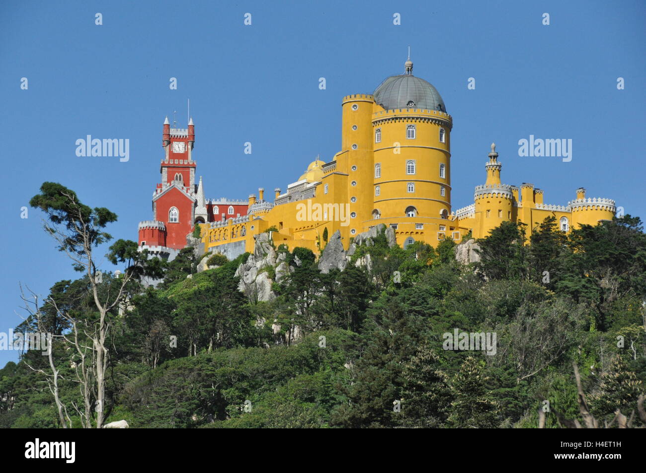 Palace and park of Pena in Sintra - Portugal Stock Photo