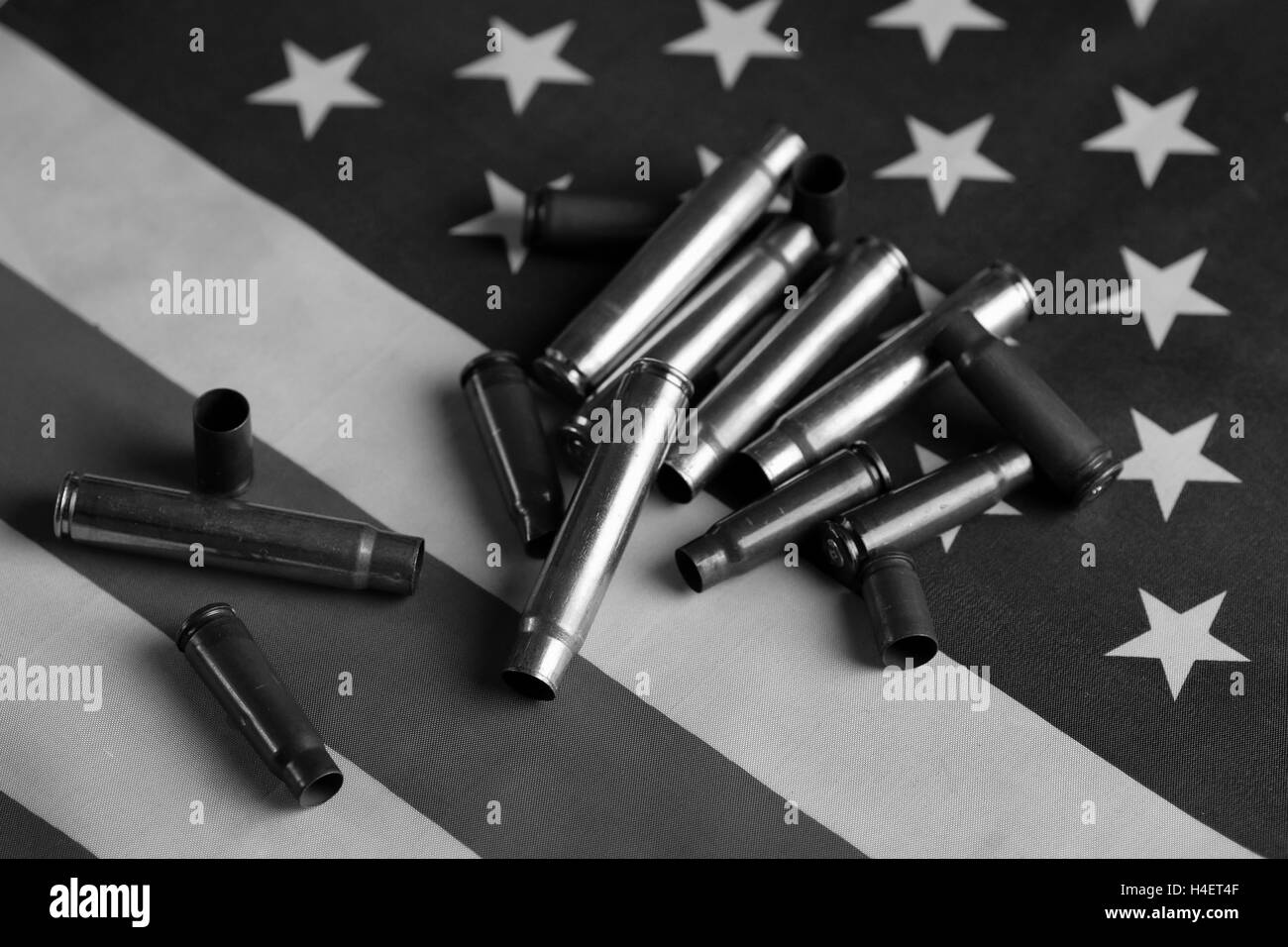 bullet on the USA flag Stock Photo - Alamy