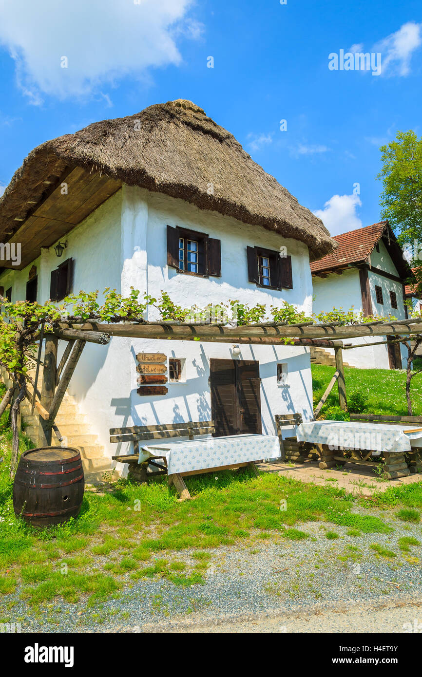 Traditional cottage houses in wine making region of Burgenland, southern Austria Stock Photo