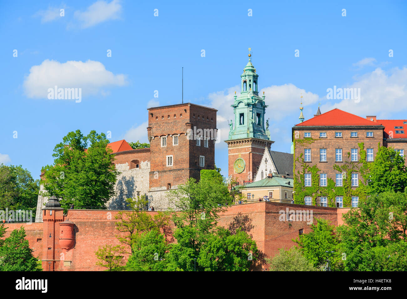 Beautiful Wawel Royal Castle on sunny day - Unesco World Heritage Site,  Poland Stock Photo