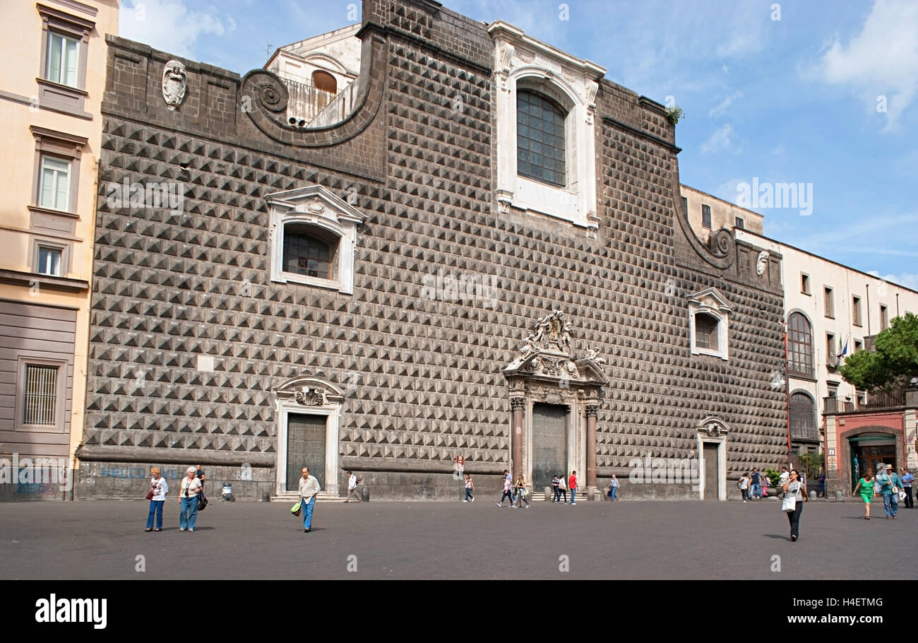 The Church of Gesu Nuovo was originally a palace, the facade is so ...