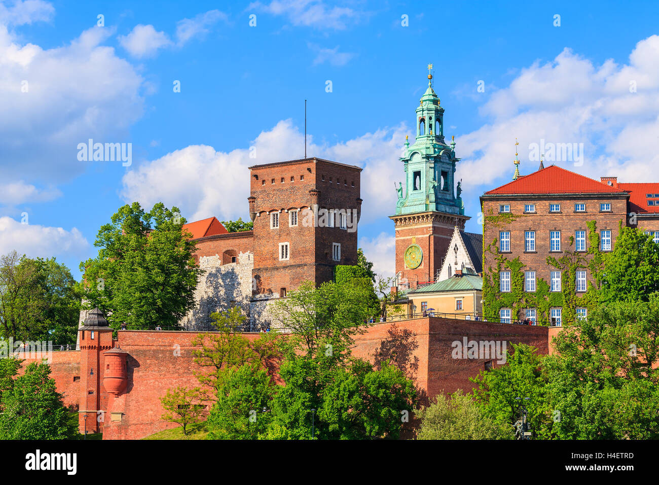 Wawel Royal Castle on sunny day in Krakow, Poland Stock Photo