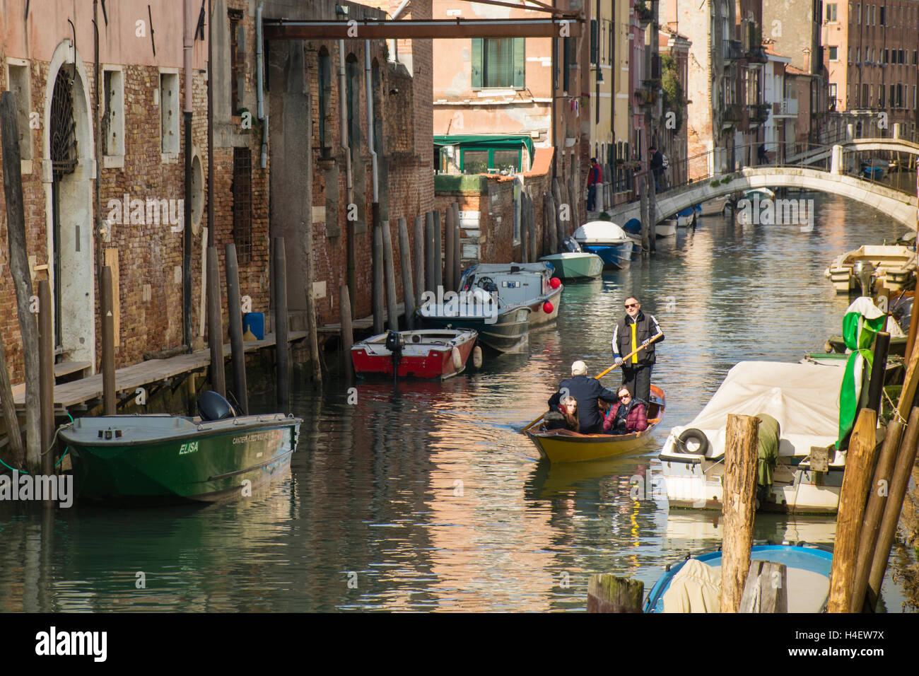 Gondolas in a quiet canal of venice hi-res stock photography and images ...