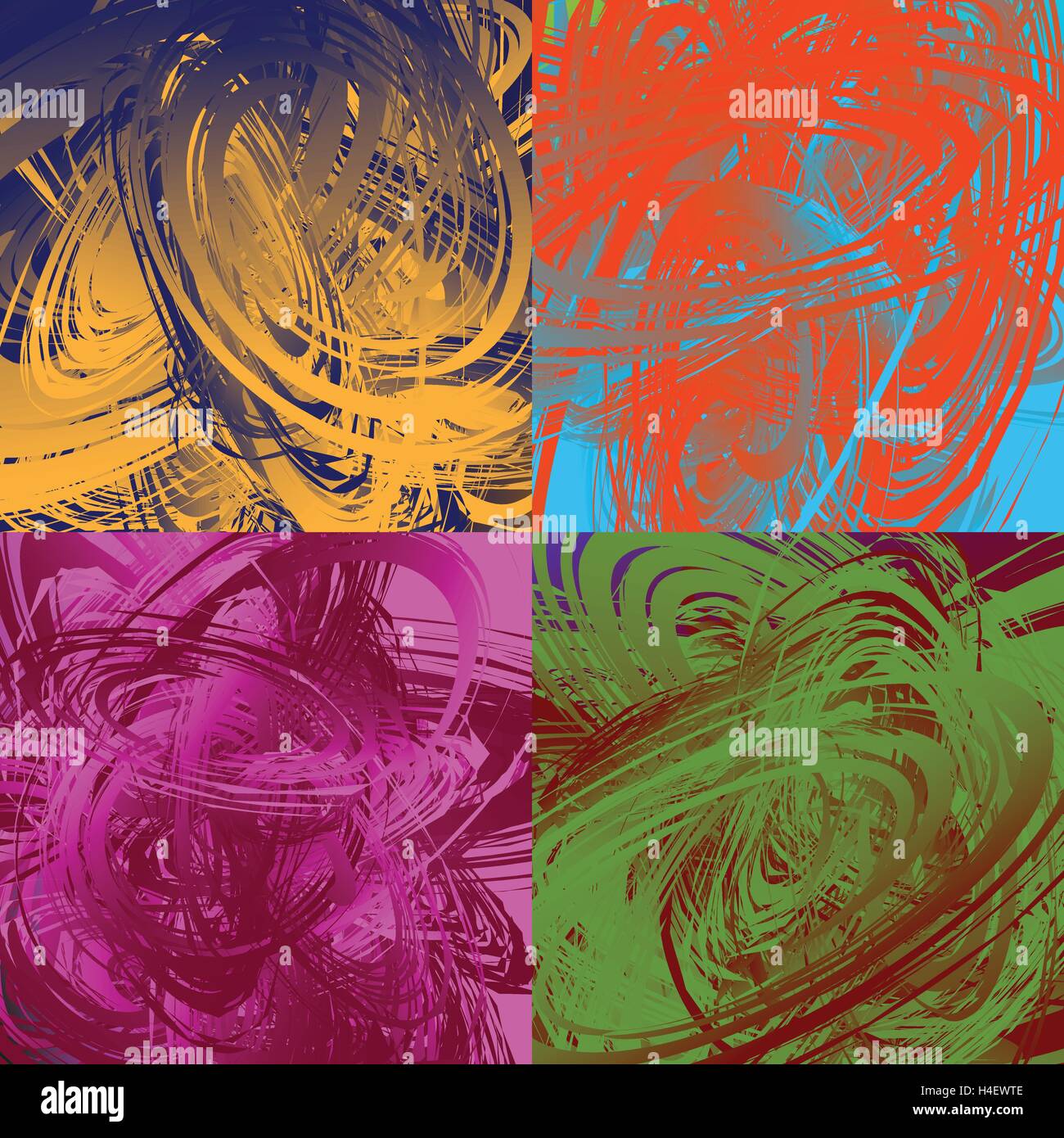 Paintinglike smeared, smudged random artistic texture set Stock Vector