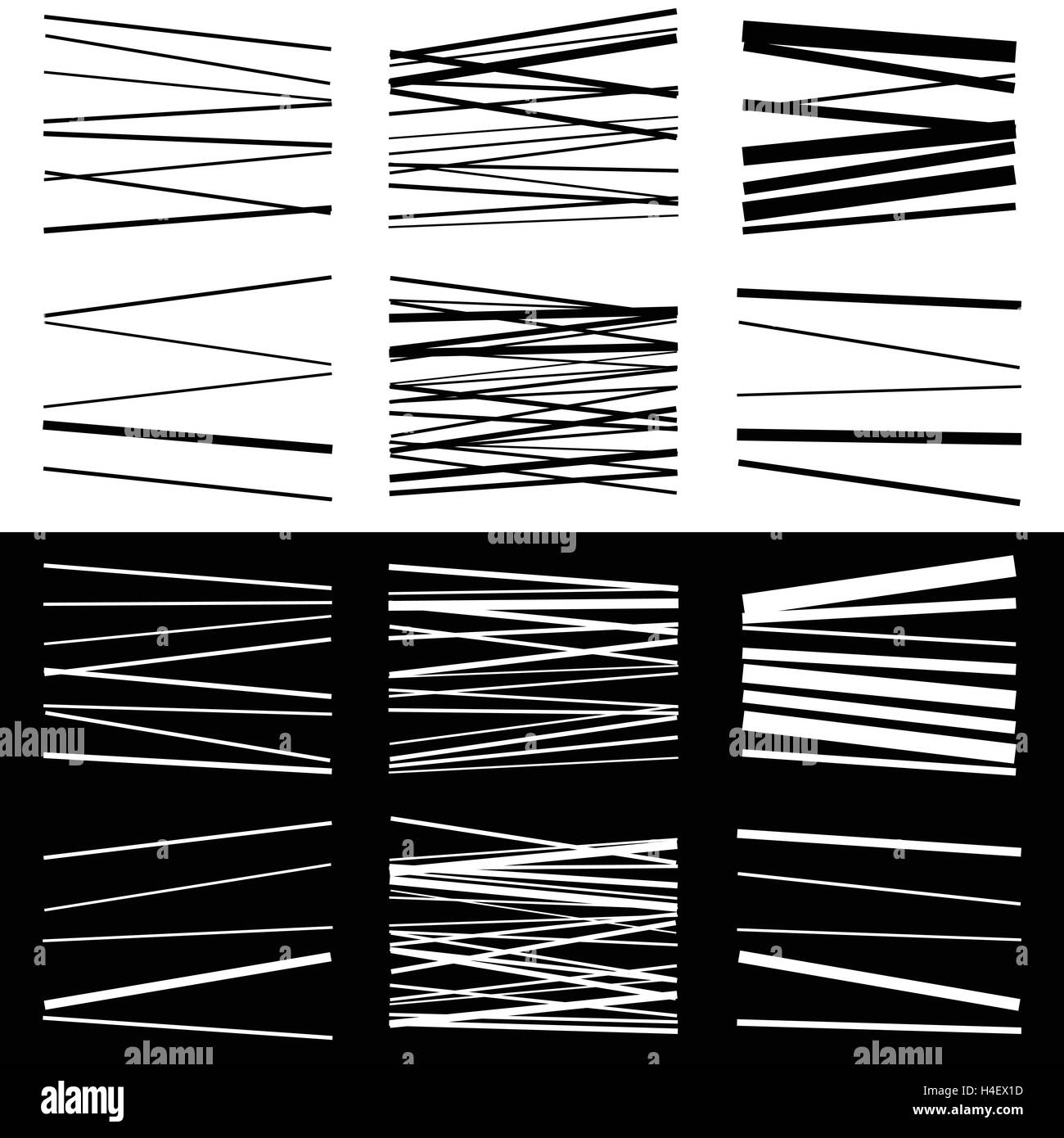 Set of abstract geometric elements with lines in black and white Stock ...