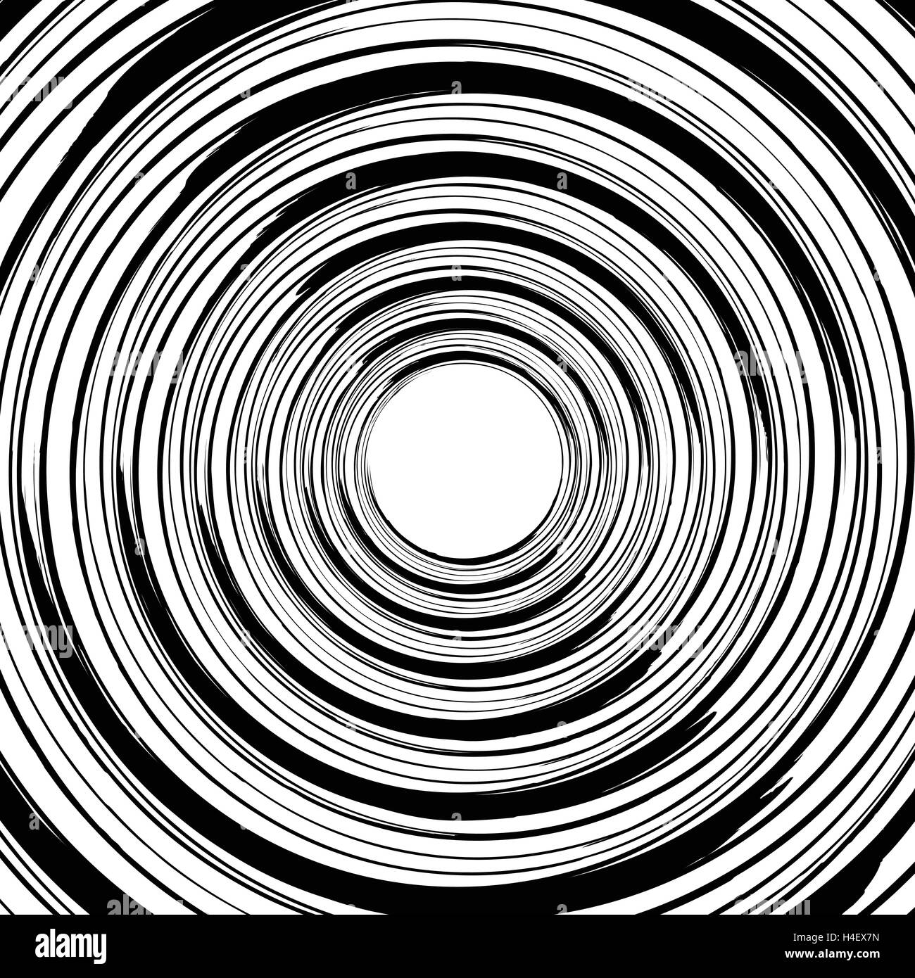 Geometric spiral pattern with concentric circles, rings. Abstract ...