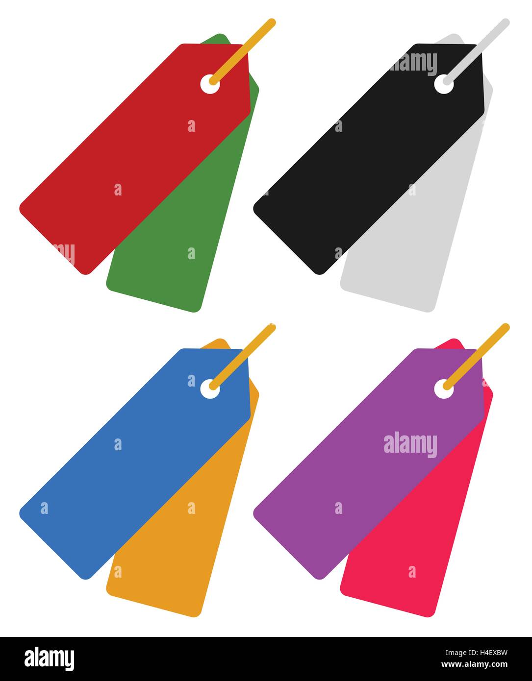Pair of tags, labels hanging. Price tags, price labels icon or symbol